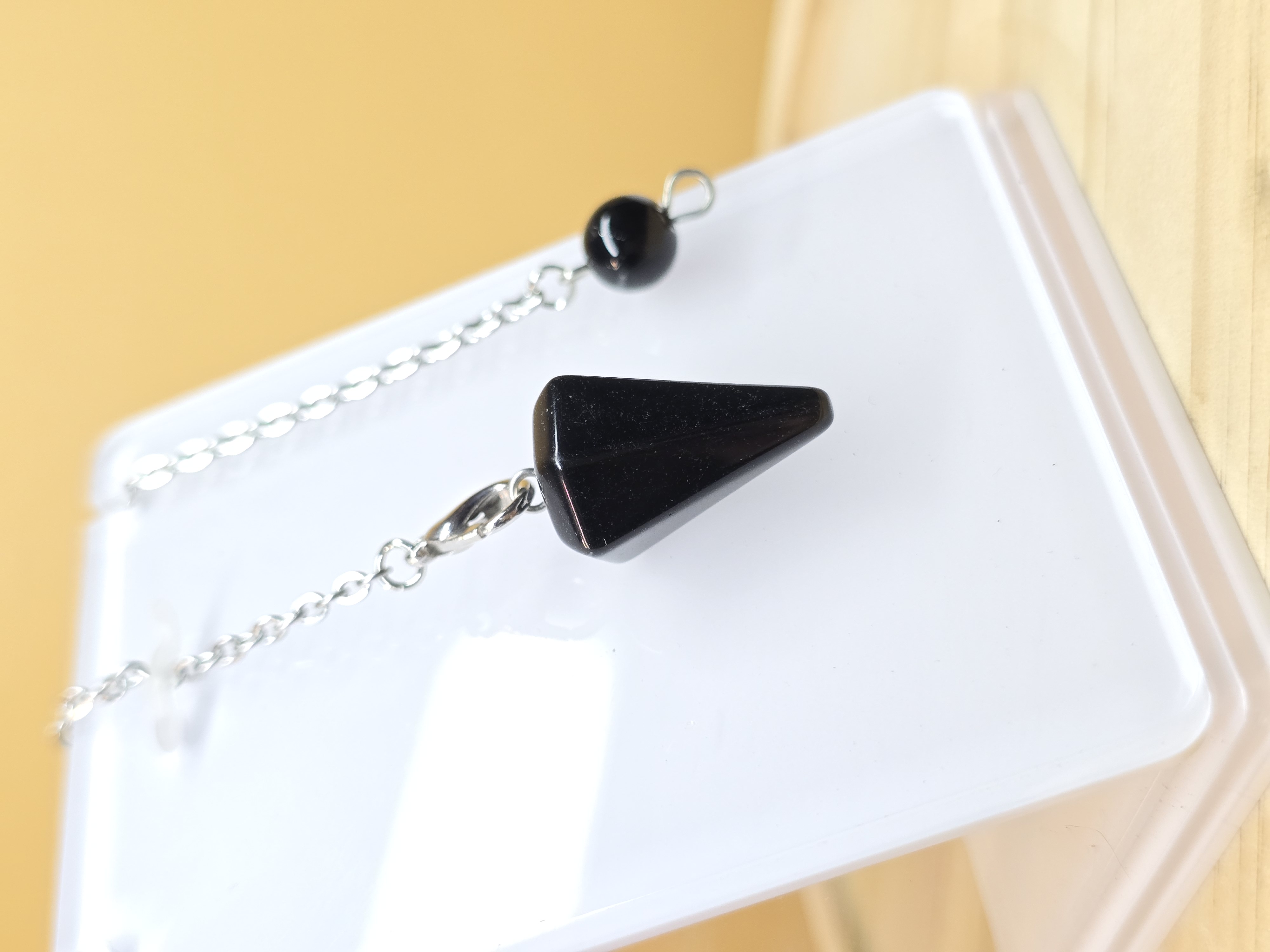 Con Lắc Cảm Xạ Pendulum Thủy Tinh Núi Lửa Obsidian size nhỏ