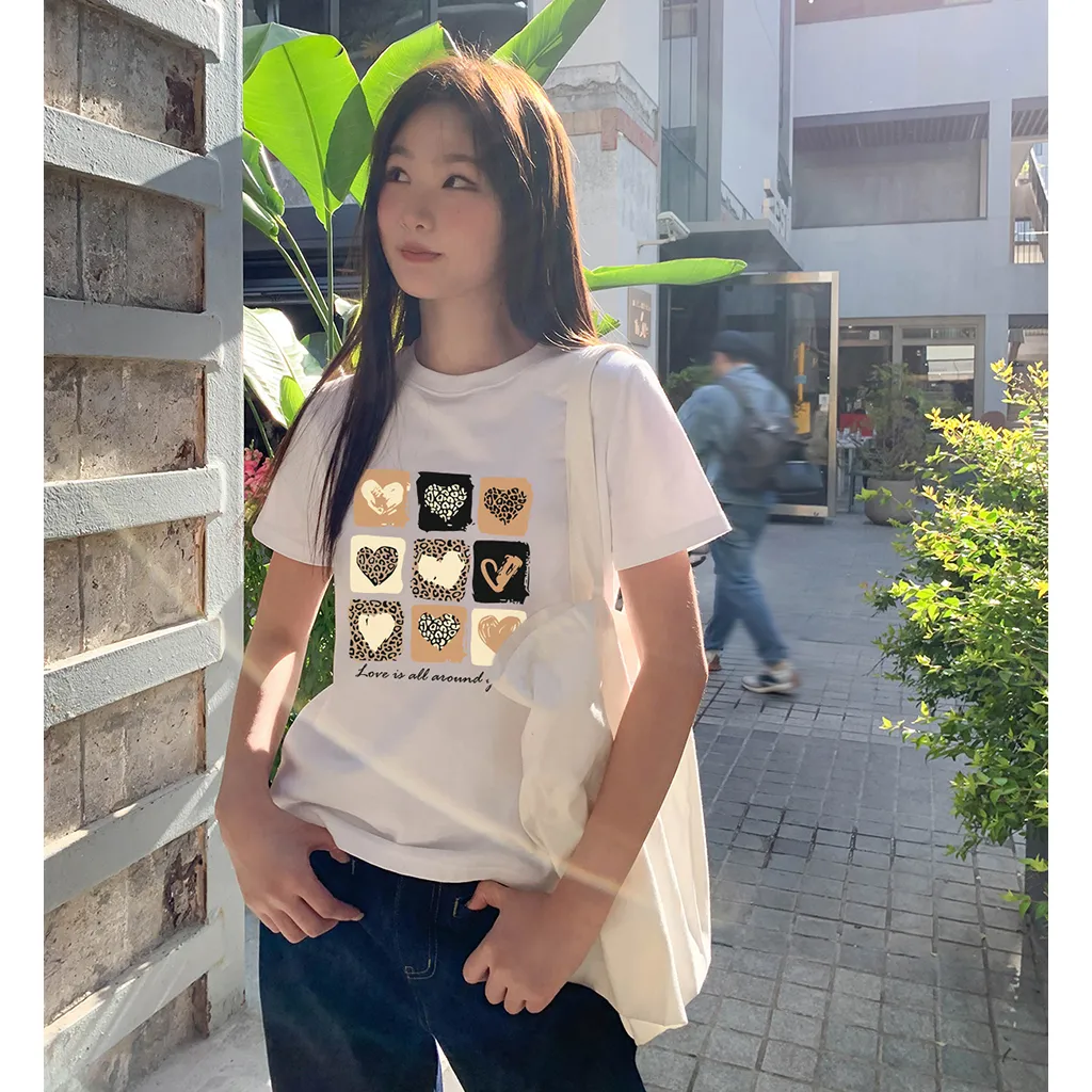 Áo thun nữ form vừa hình tim dễ thương 2537 Miucho Chic vải cotton thoáng mát thấm hút mồ hôi tốt_thumbnail_4