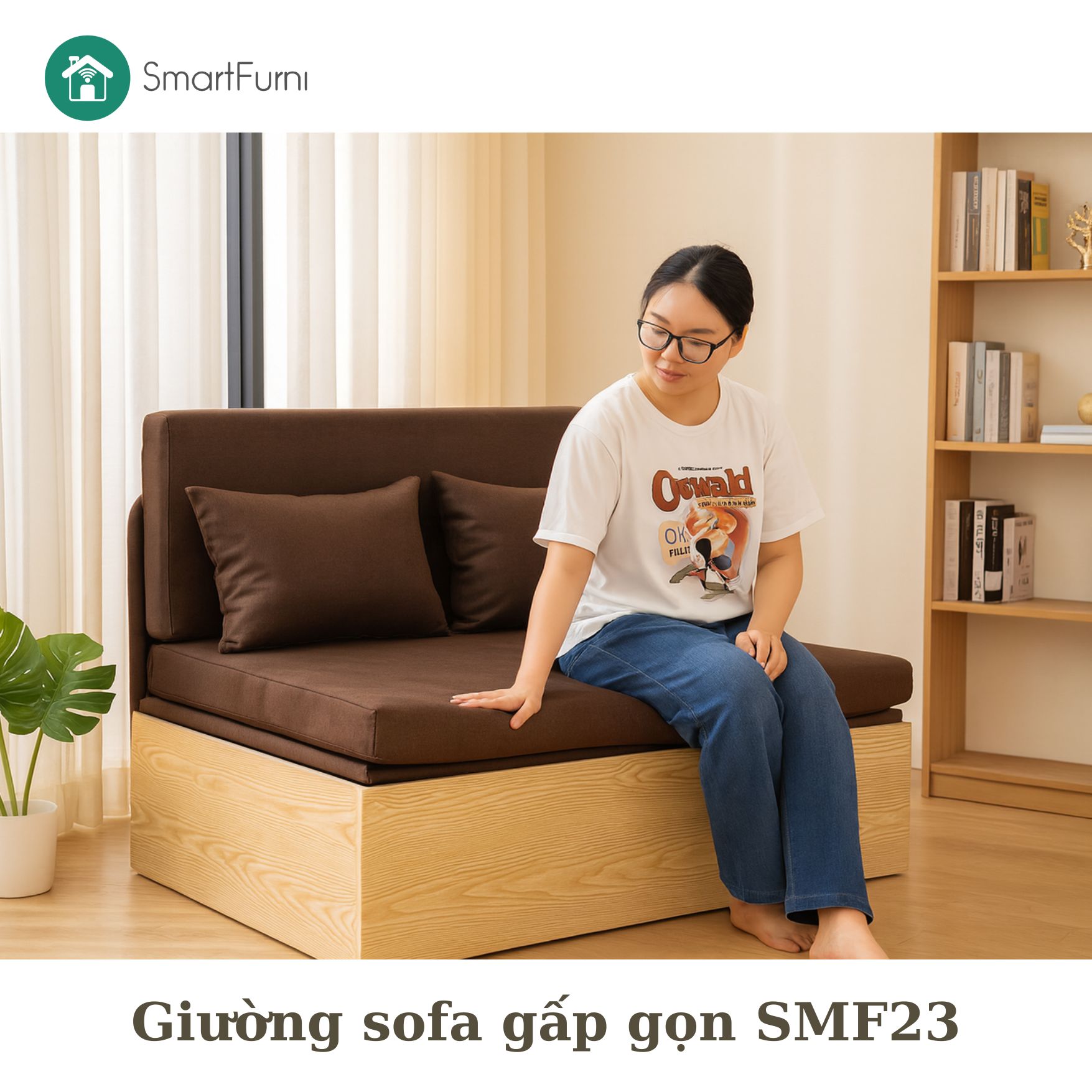 Sofa giường gấp gọn vải lanh canvas SmartFurni - SMF23_thumbnail_2