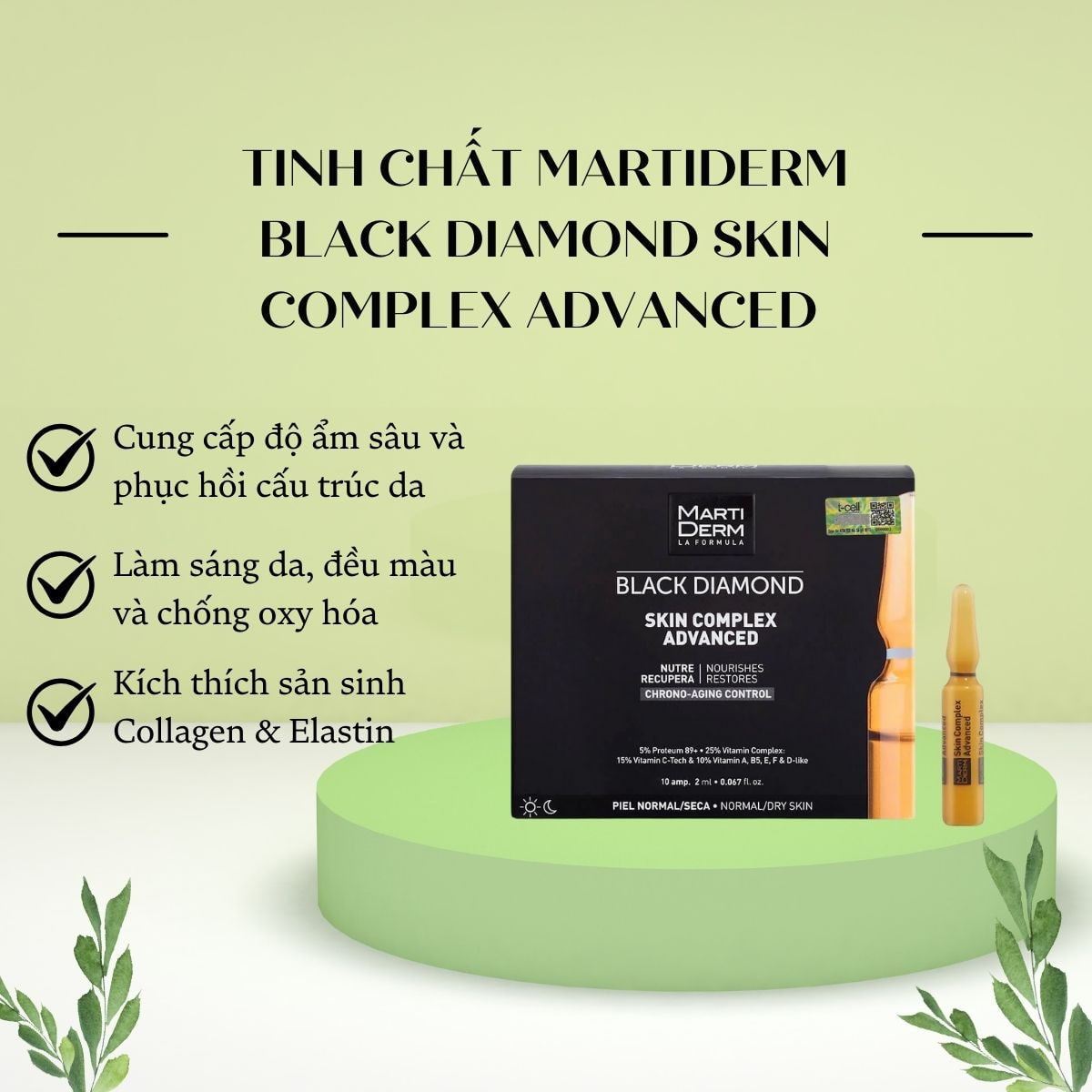 Tinh Chất chống oxy hóa, sáng da, giảm nhăn MartiDerm Black Diamond 30 ống 60ml _thumbnail_1