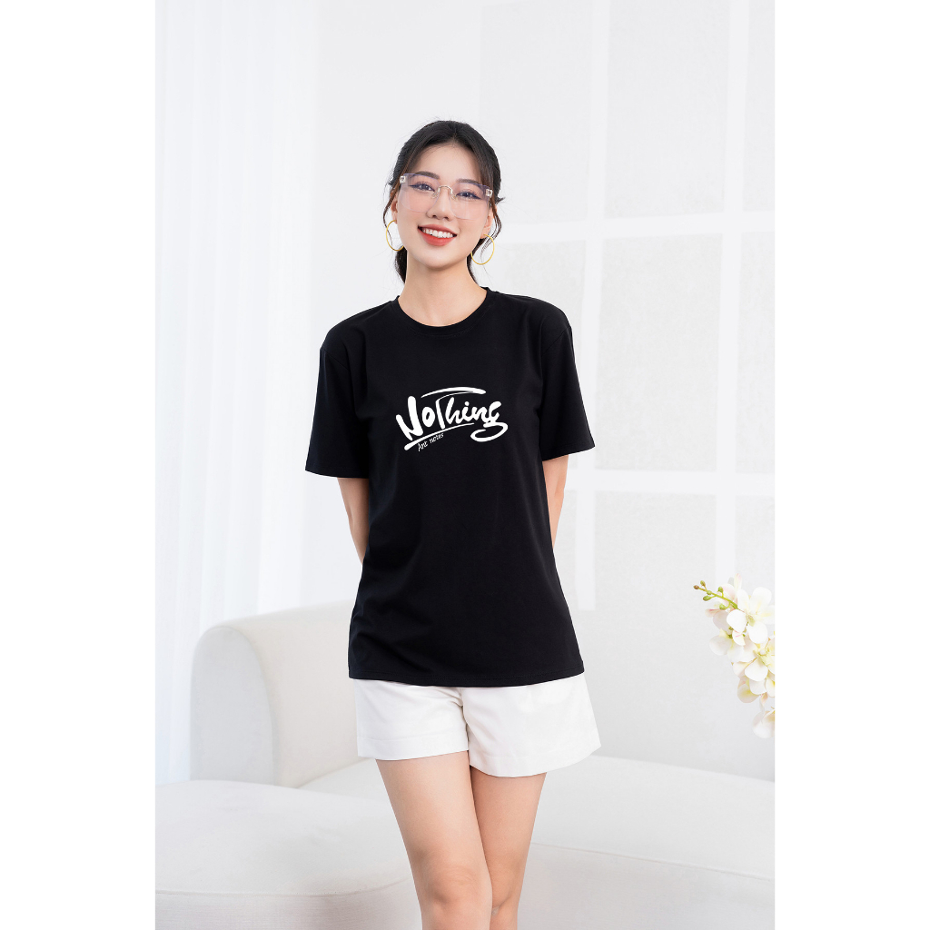 [Form Rộng] Áo phông nữ in chữ Nothings - Loza RT6178_thumbnail_3