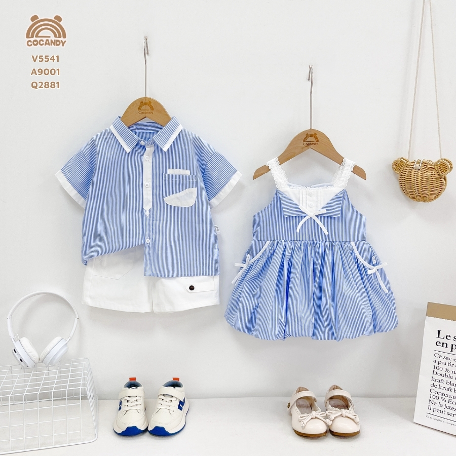 Váy cộc kẻ XANH 2 dây dáng bí_thumbnail_6