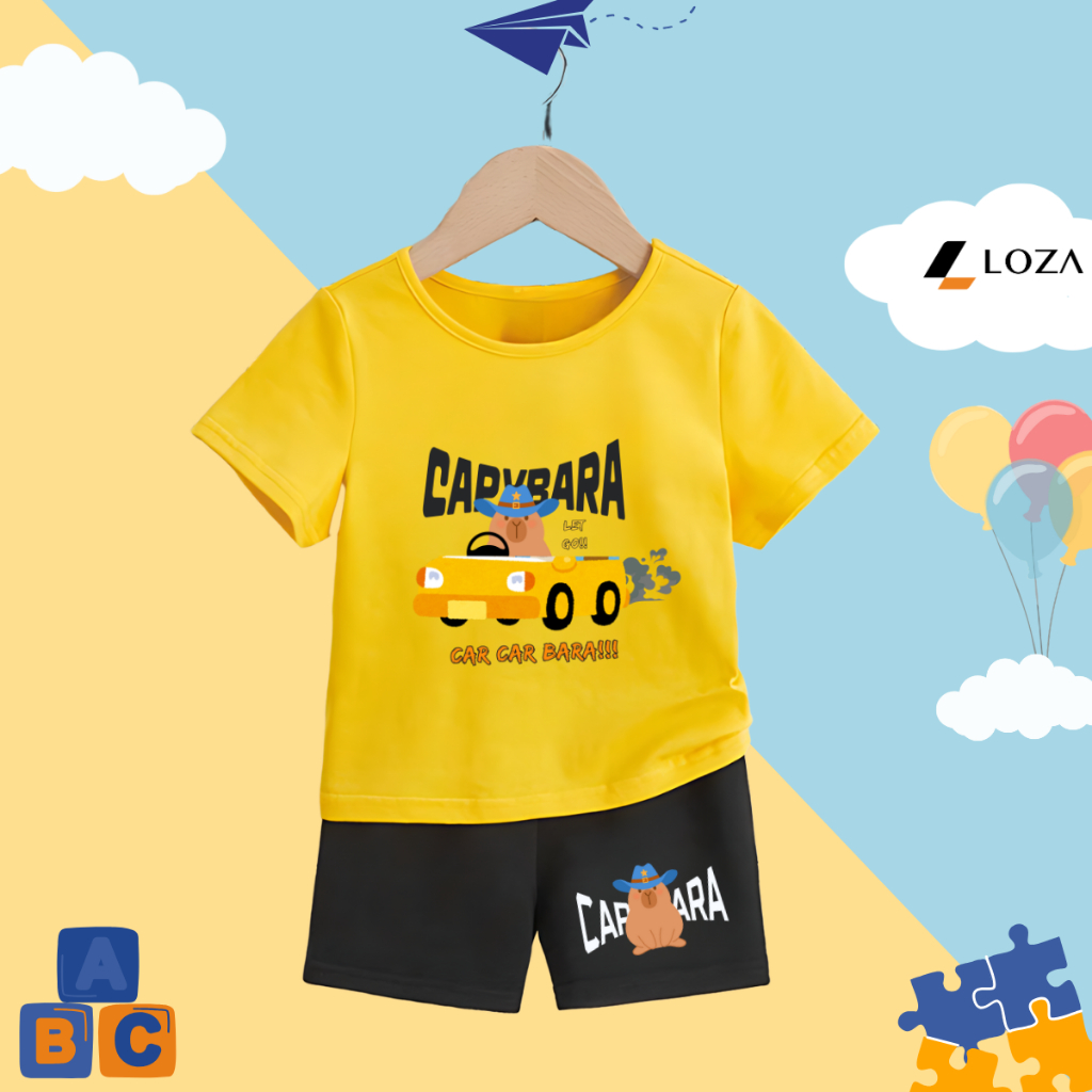 Đồ bộ bé trai in hình 'Capybara lái ô tô' - Loza SB297_thumbnail_12