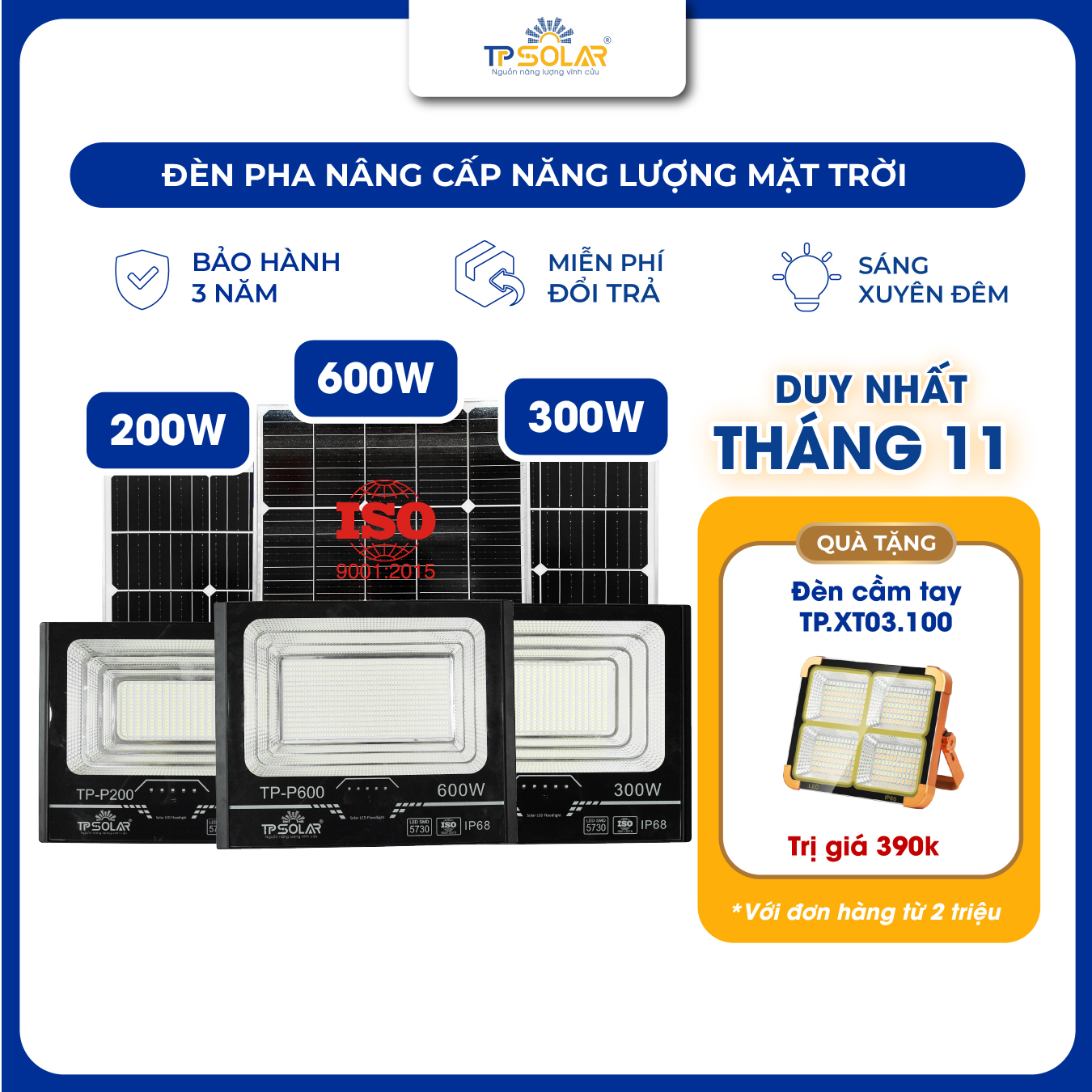Đèn pha 1 chóa năng lượng mặt trời (TP-P200 / TP-P300 / TP-P600)