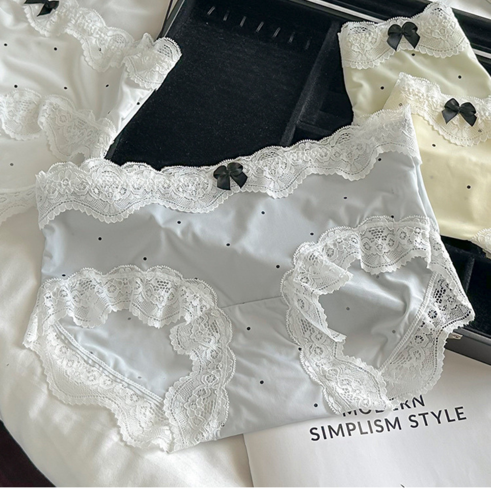 [Mã A24] Quần Lót Lụa Ren Nữ Mềm Mại Combo 5 Quần Lót Nữ Ren Đáy Quần Kháng Khuẩn Free Size -- Vikam