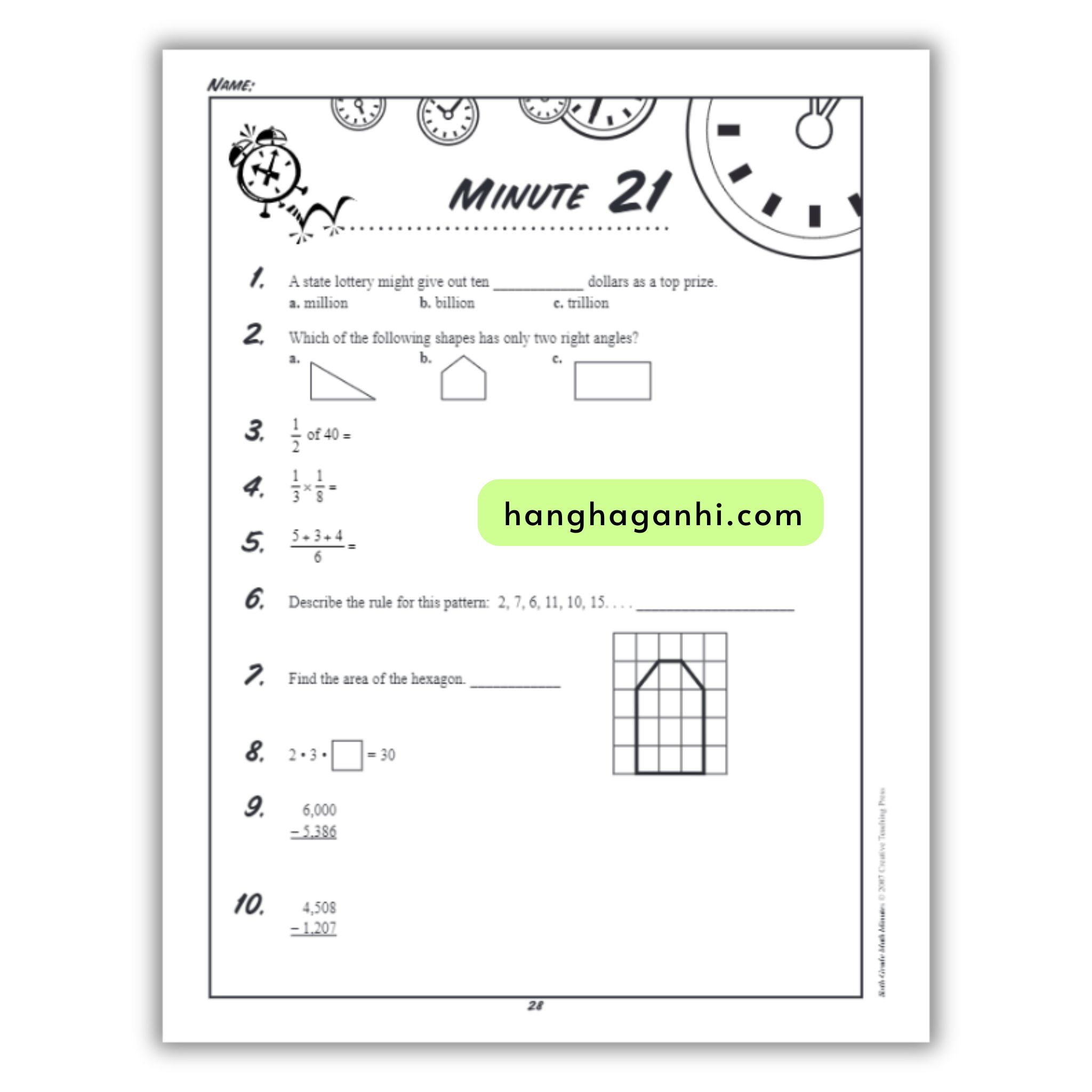 Math Minutes Grade 6- Sách Toán Tiếng Anh cho bé lớp 6_thumbnail_2