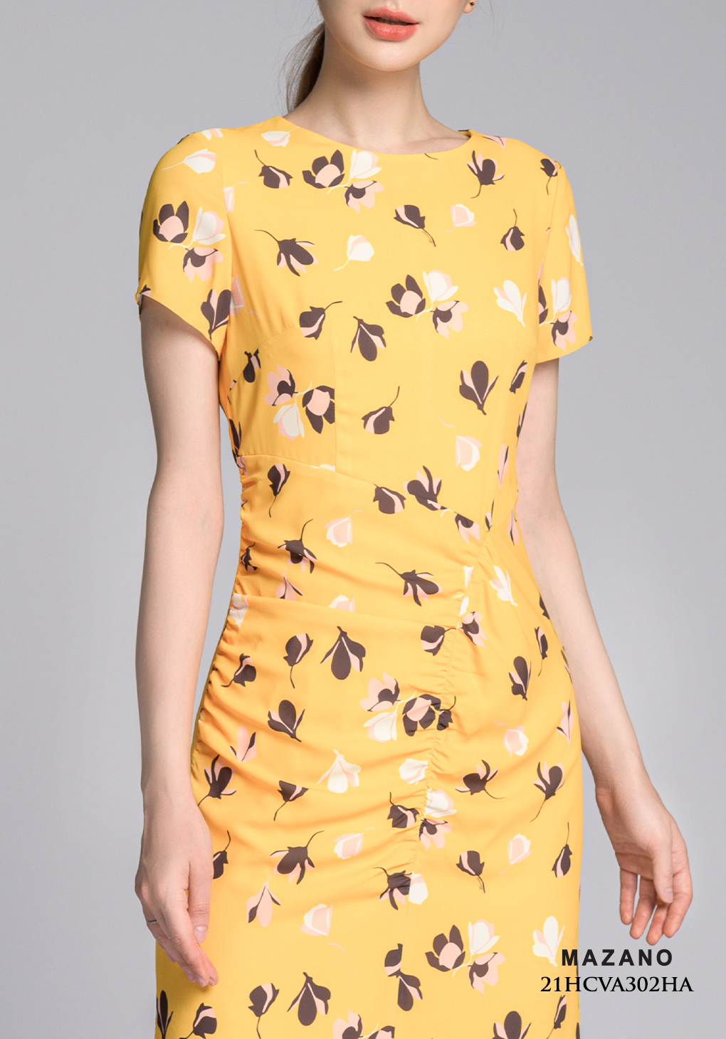 Đầm vàng họa tiết nhún eo_thumbnail_5