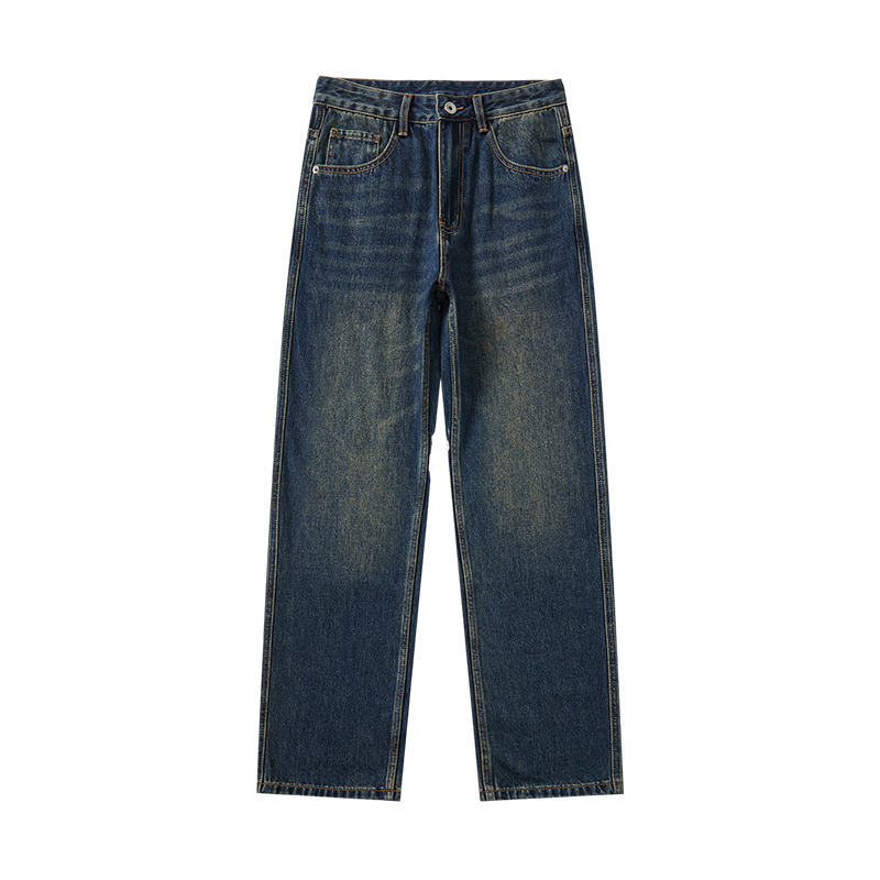 quần jeans ống rộng phong cách retro cho namcleanfitMàn lỏng lẻo2025Quần ống đứng thương hiệu thời trang Mỹ mới mùa thu_thumbnail_5