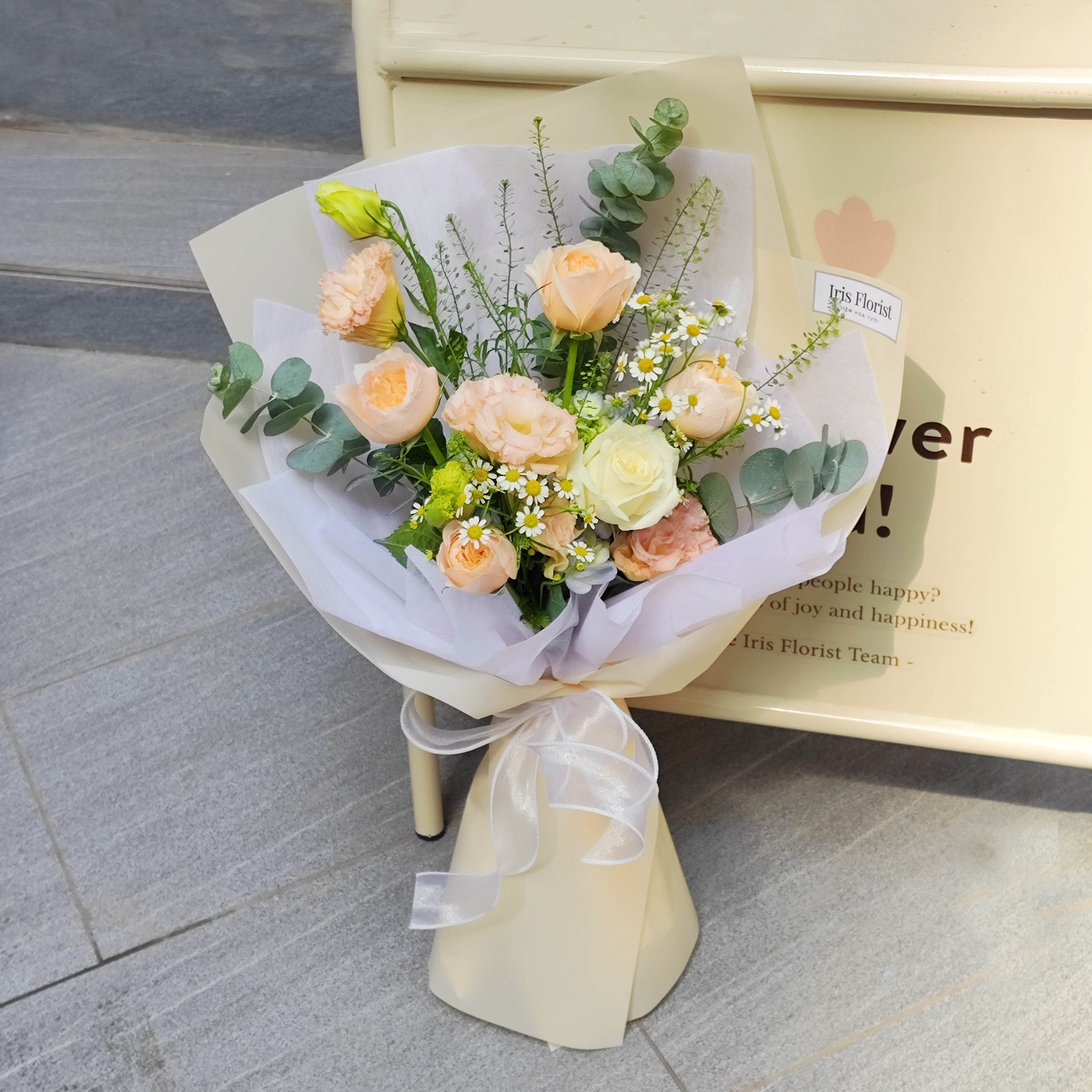 Bó hoa mix Tone cam - Size M (style garden)