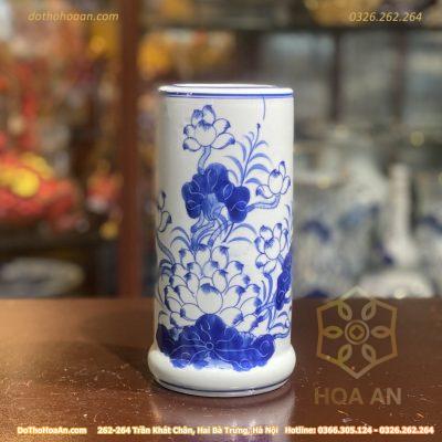 Ống Hương Hoa Sen Men Ngọc