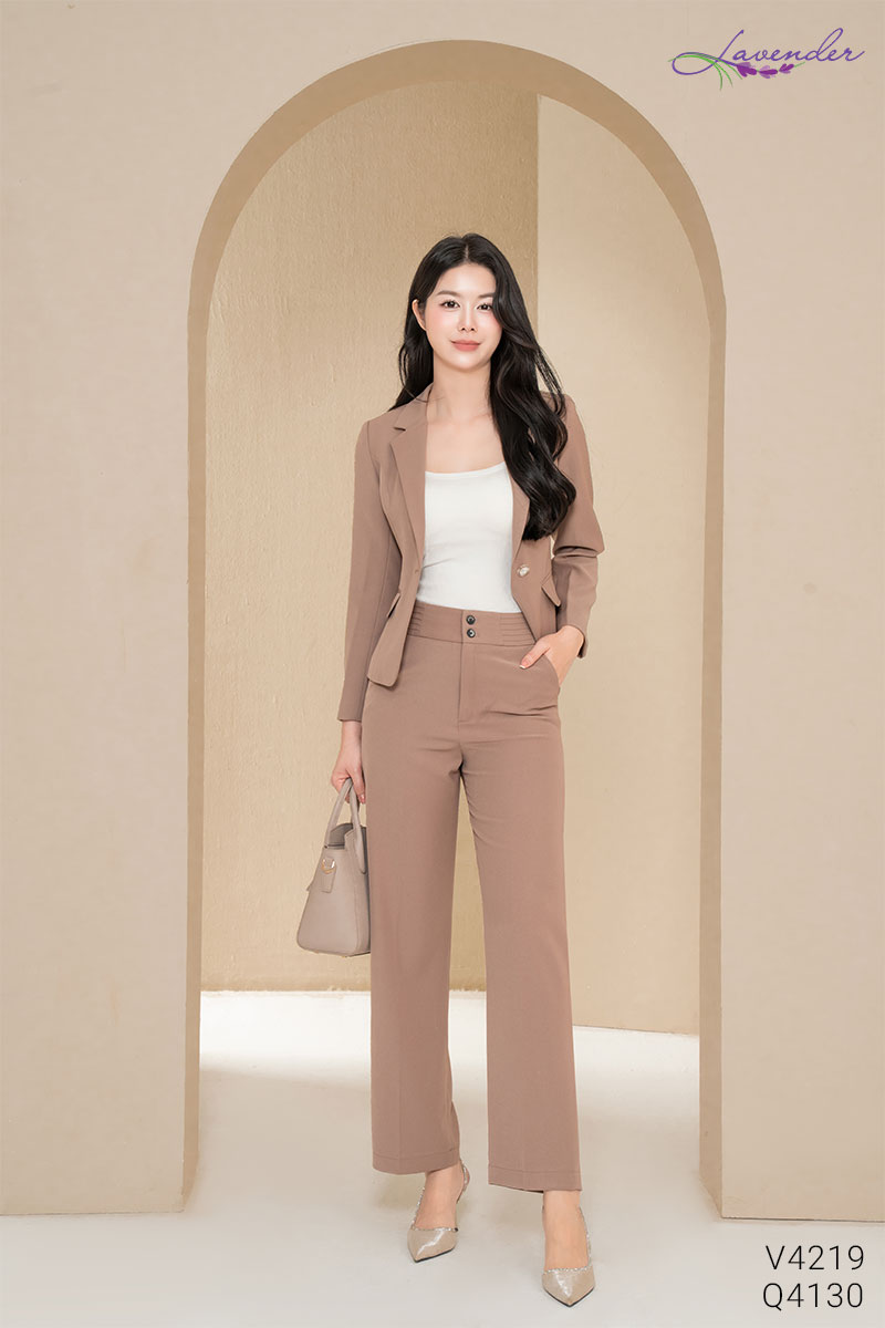 Áo vest dáng vừa 1 cúc nắp túi gập V4219_thumbnail_8