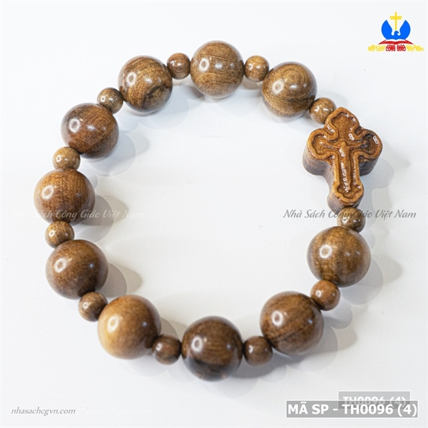Vòng mân côi gỗ bách xanh 14ly
