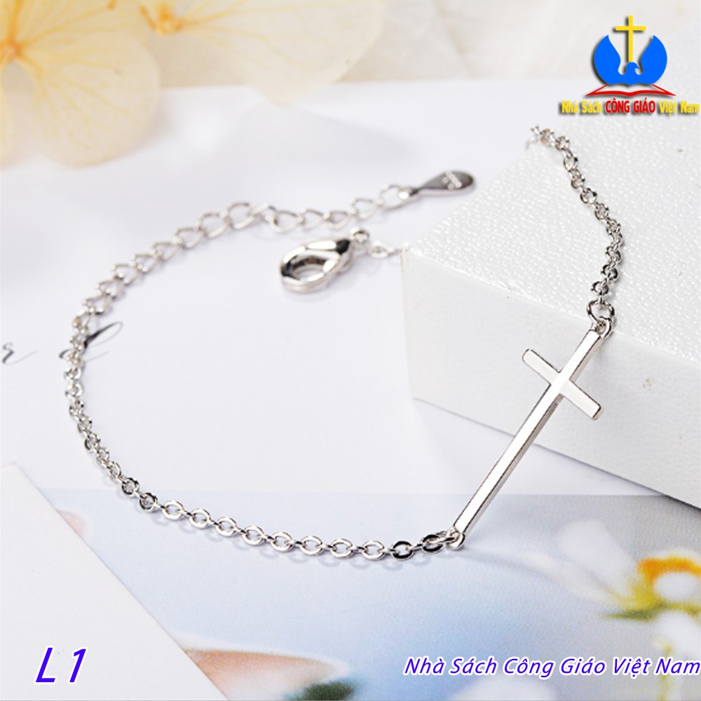 Lắc tay thánh giá nữ L1 - Vòng tay Công Giáo bạc 925  - Nhà Sách Công Giáo Việt Nam_thumbnail_1