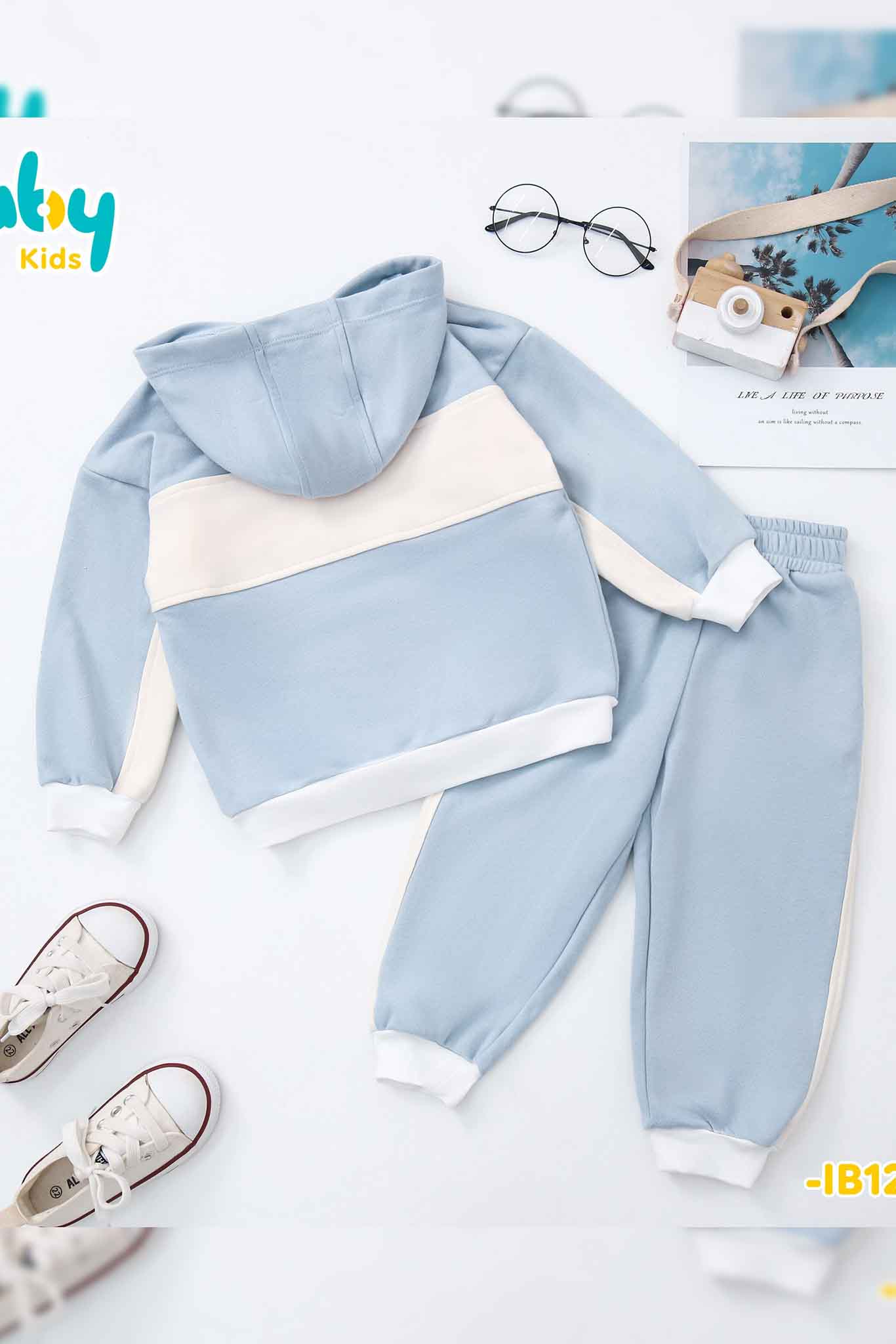 [ Outfit thu đông ]Bộ nỉ bé trai phối màu in ILABY_thumbnail_4