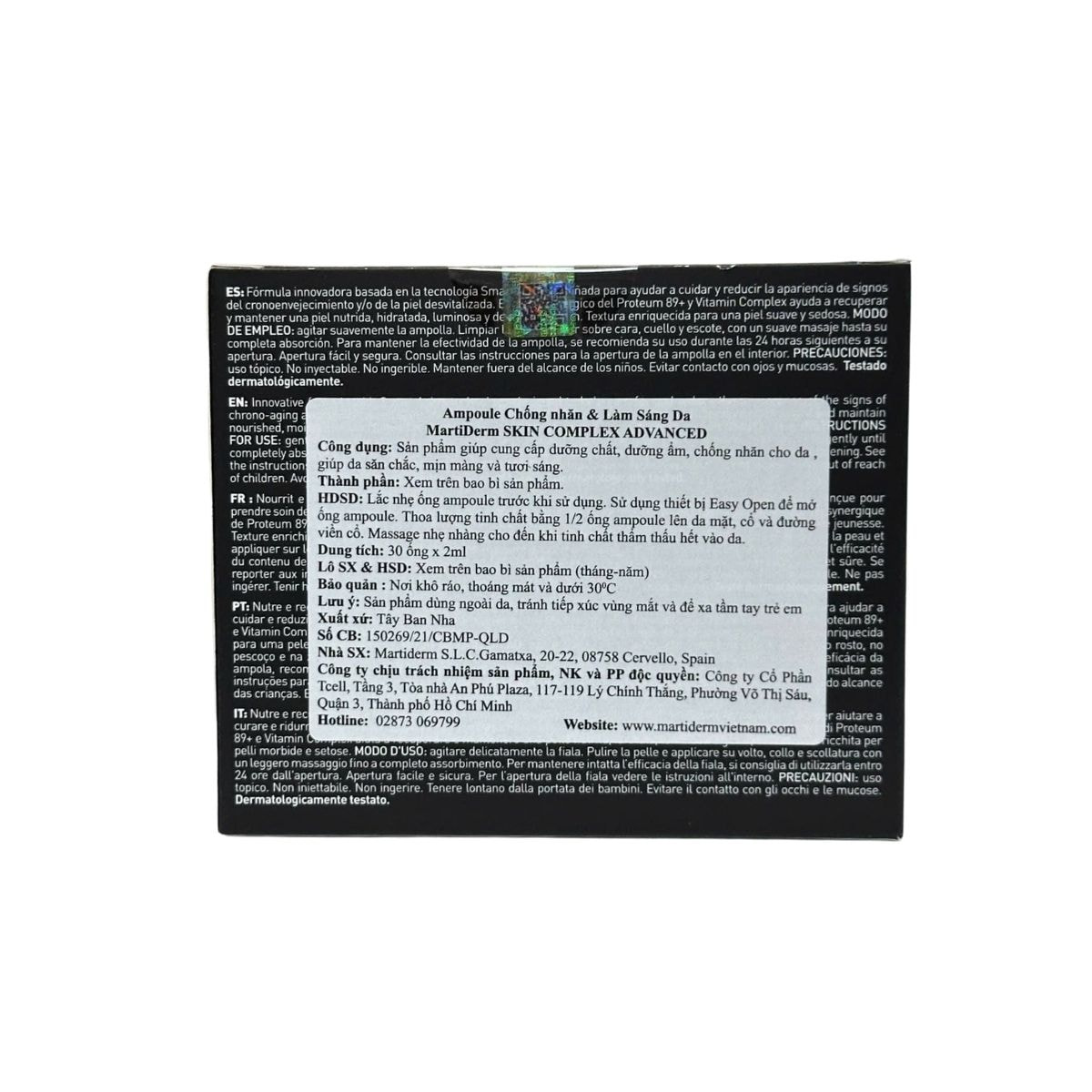 Tinh Chất chống oxy hóa, sáng da, giảm nhăn MartiDerm Black Diamond 30 ống 60ml _thumbnail_3