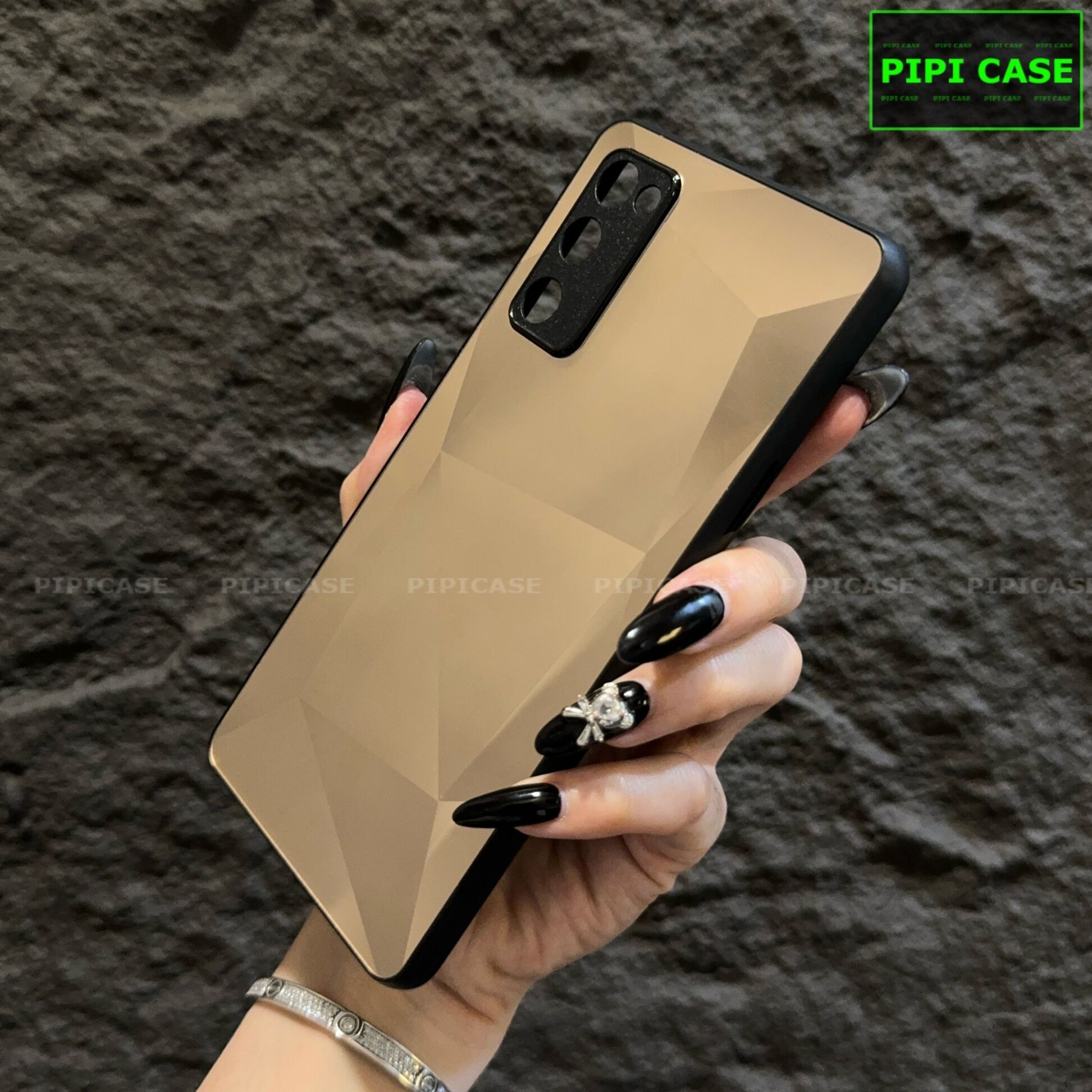 Ốp Lưng Samsung S20 FE 5G - Kim Cương 6D - Vàng