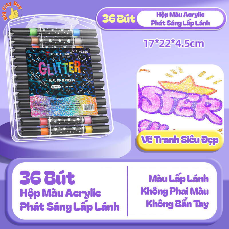 Bút Dạ Quang Sao Lấp Lánh 2 Đầu 96 Màu Cho Bé Thỏa Sức Sáng Tạo_thumbnail_6