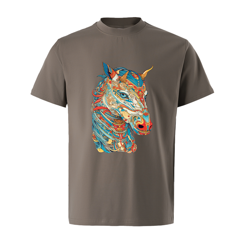 Áo thun nam form rộng 12 con giáp tuổi Ngọ ATD483 Miucho Iconic cotton cổ tròn in graphic_thumbnail_10