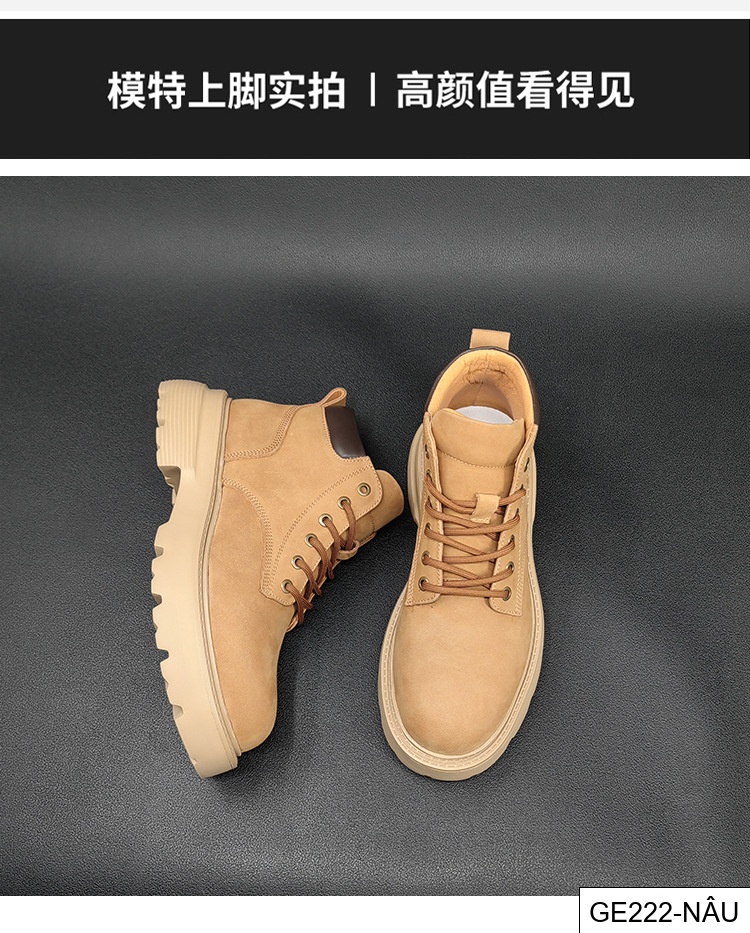 GE222 - Bốt Martin da thật cho Nam, Giày mẫu mới mùa thu, Bốt Da thường ngày Da bò lớp đầu, bốt ngoài trời dễ phối phong cách Anh, nam_thumbnail_1