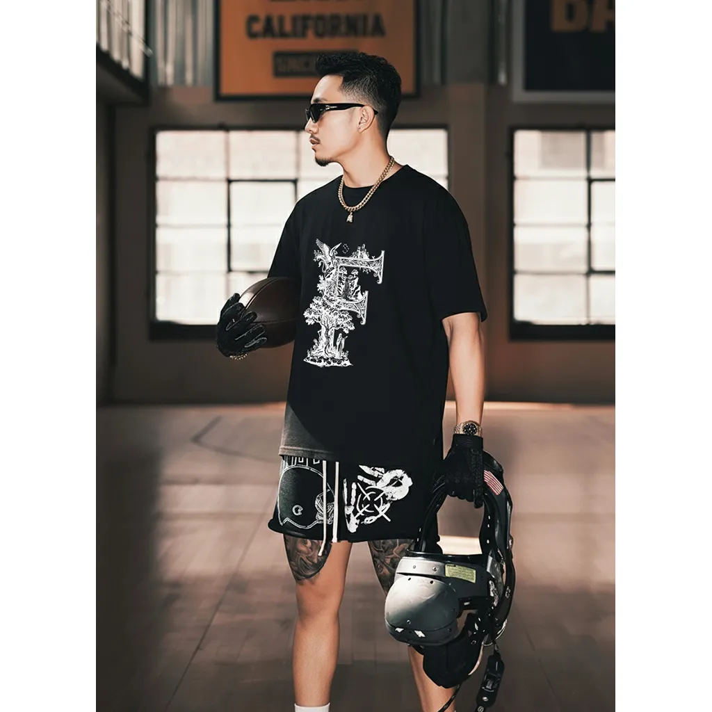 Áo thun nam form rộng Miucho Iconic vải cotton thoáng mát trẻ trung chữ cái F big size 2751_thumbnail_2