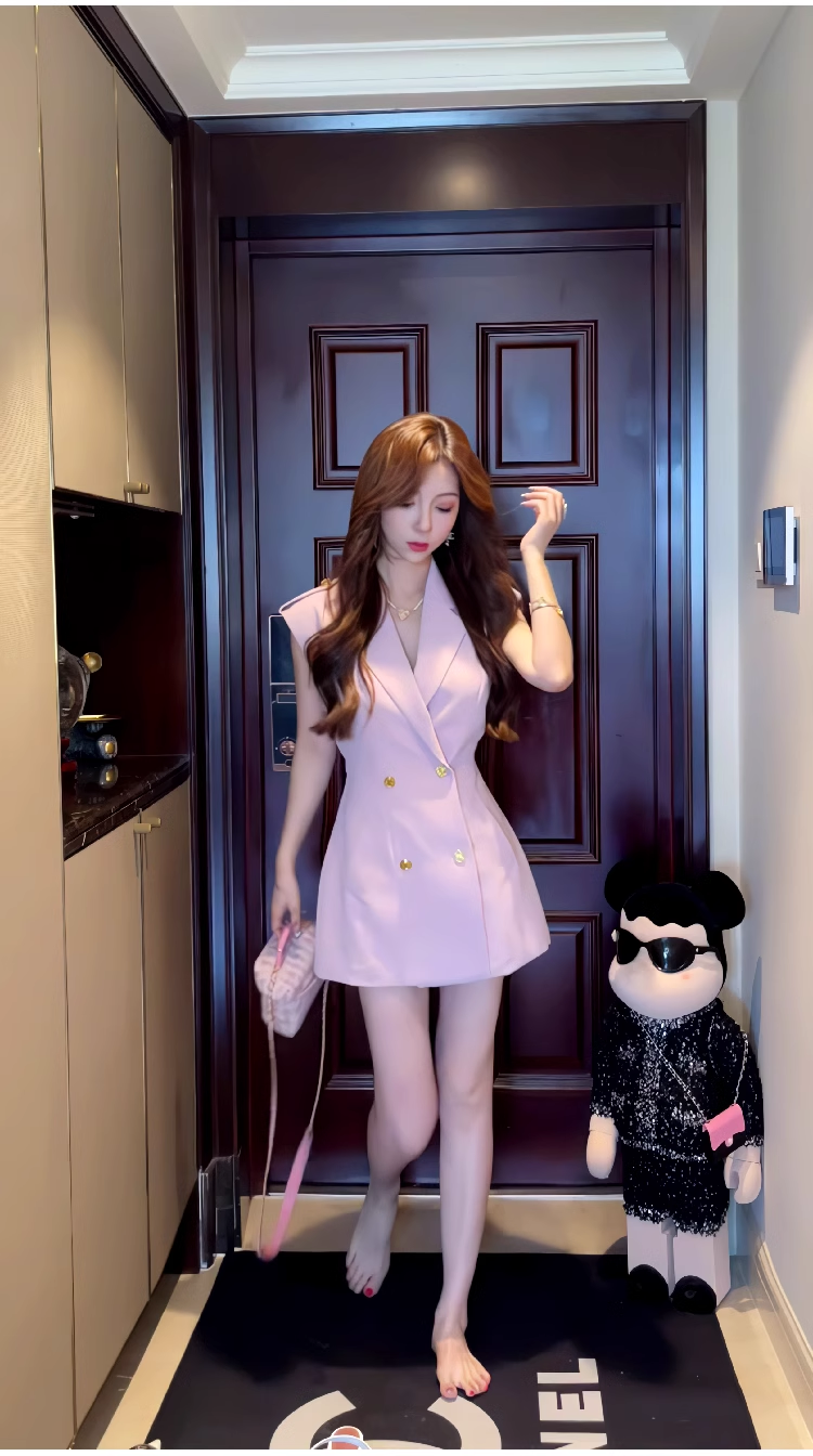 15478-Đầm tiểu thư cổ vest màu tím pastel ( linen)_thumbnail_1