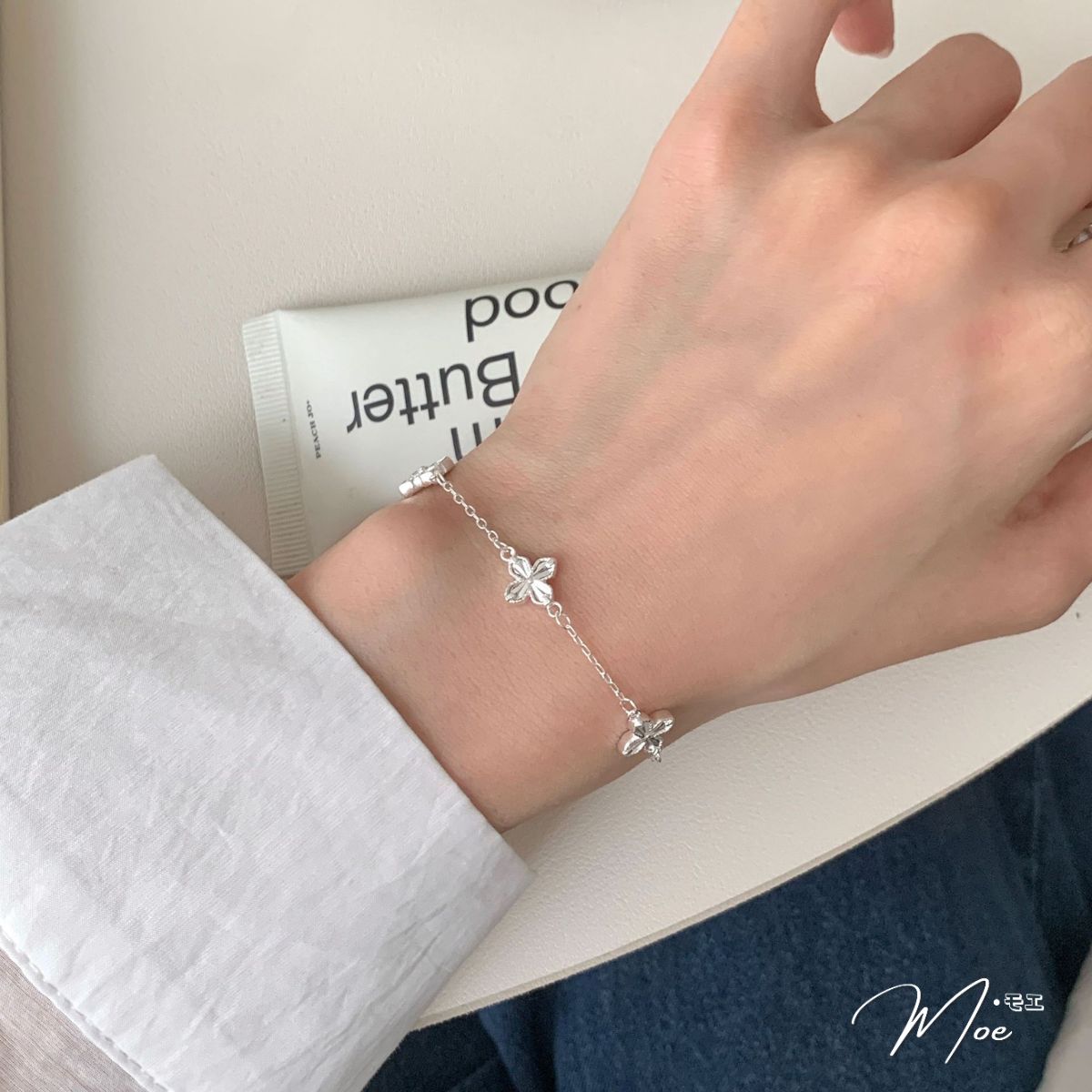 LT654 - Lắc tay Cỏ 4 lá hoa phay cánh mỏng dịu dàng_thumbnail_1