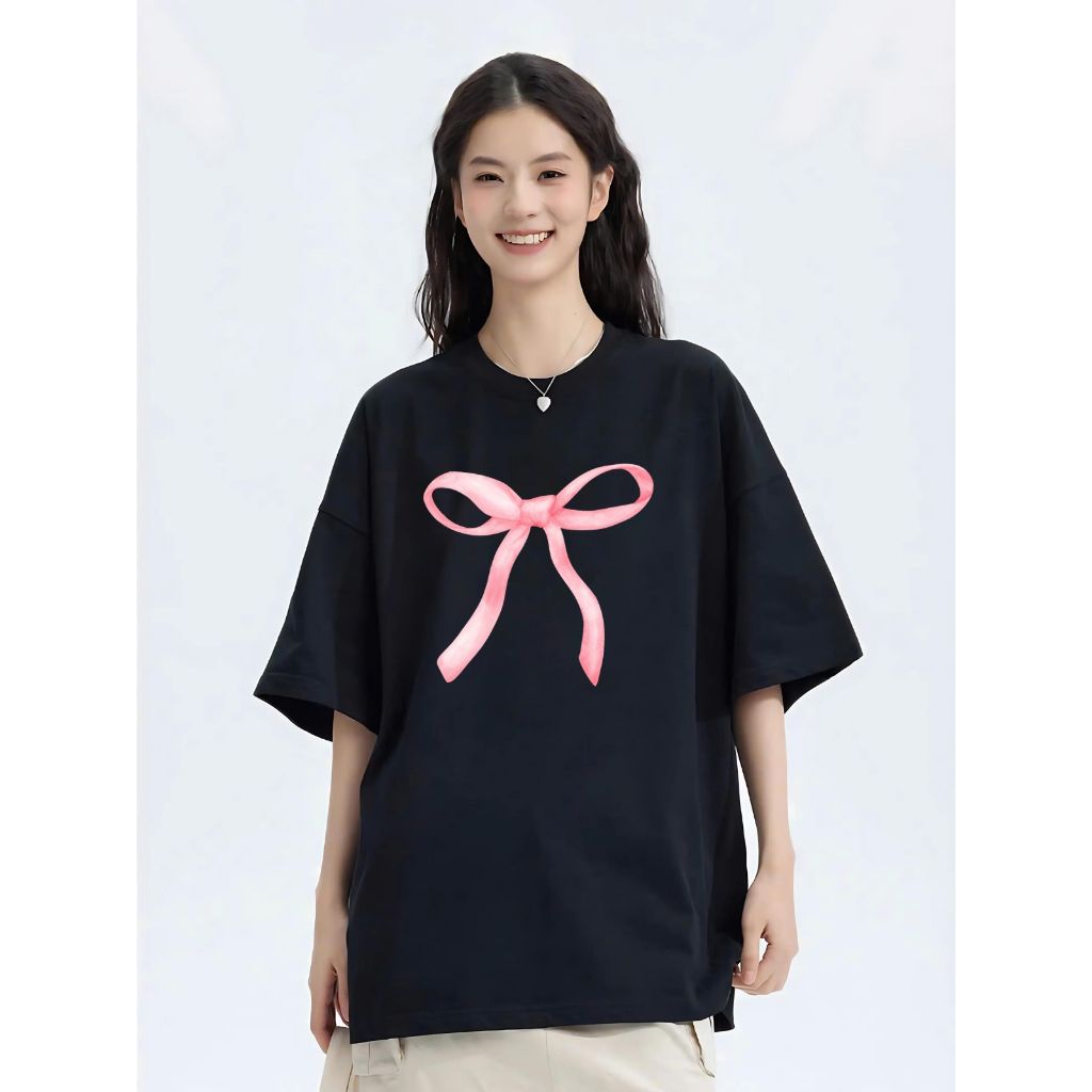 Áo phông nữ form rộng in hình nơ và hoa nữ tính local brand 𝐖𝐞 𝐓𝐞𝐞 - T013_thumbnail_12