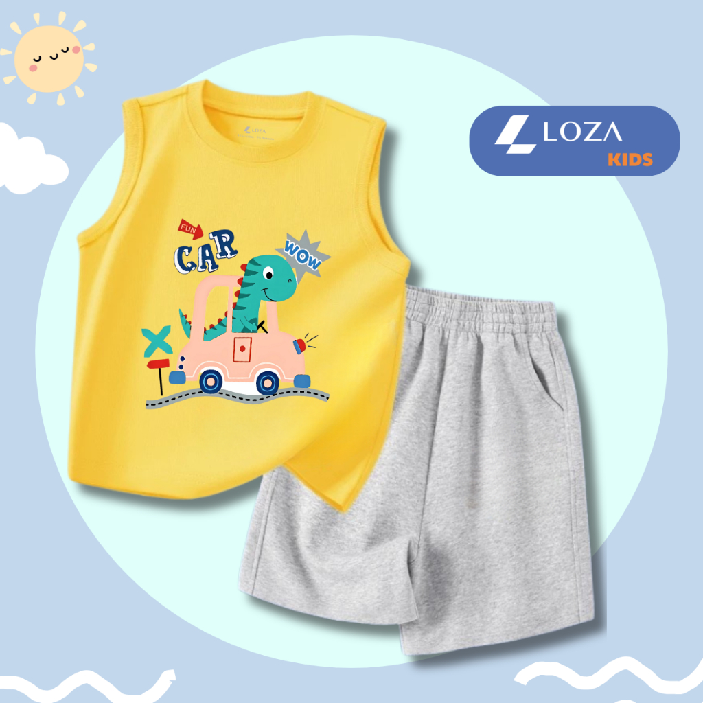 Bộ ba lỗ bé trai in hình ô tô khủng long - Loza Kids BL239_thumbnail_0
