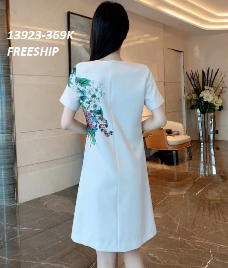 13923-Đầm suông in hoa  viền chữ 3D(lụa frod 3D, lót)FREESHIP_thumbnail_1