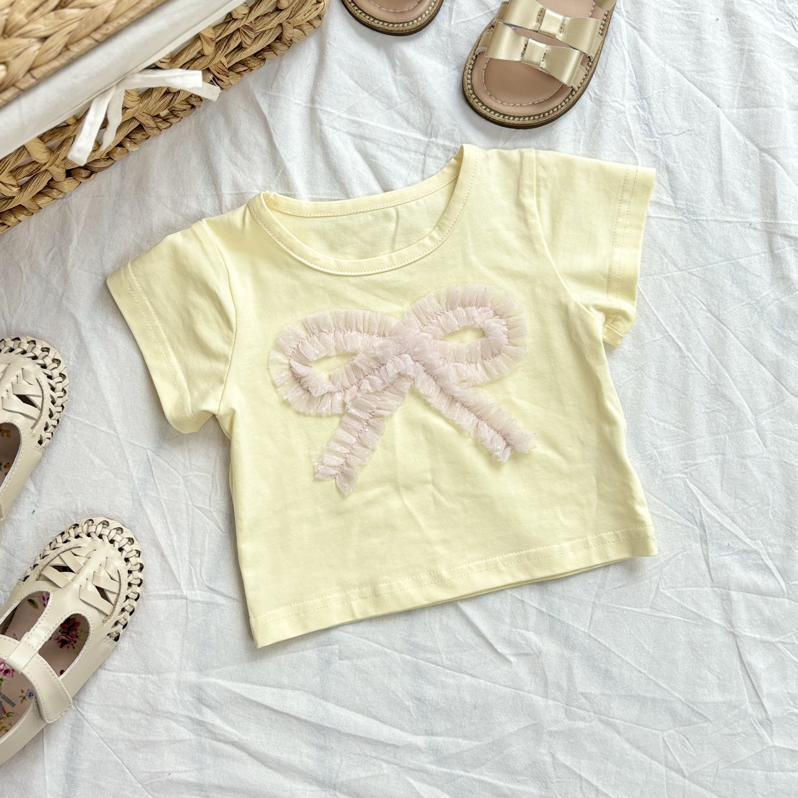 (A13) Áo thun mềm họa tiết đáng yêu màu vàng QCCC mẫu hè 2025_thumbnail_5