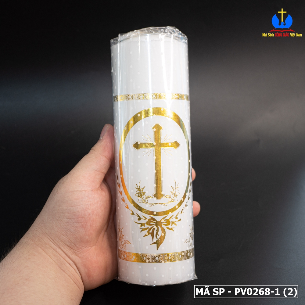 Nến trụ thánh giá vàng 15cm x 6.5cm_thumbnail_2