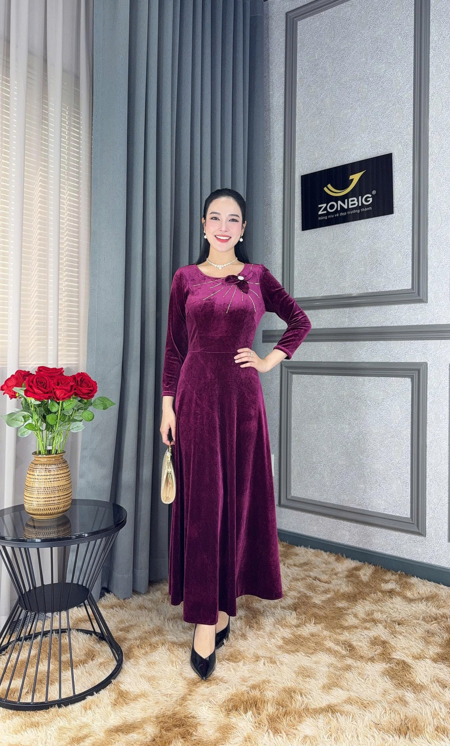 Đầm xòe - Y2086- Thương hiệu Zonbig