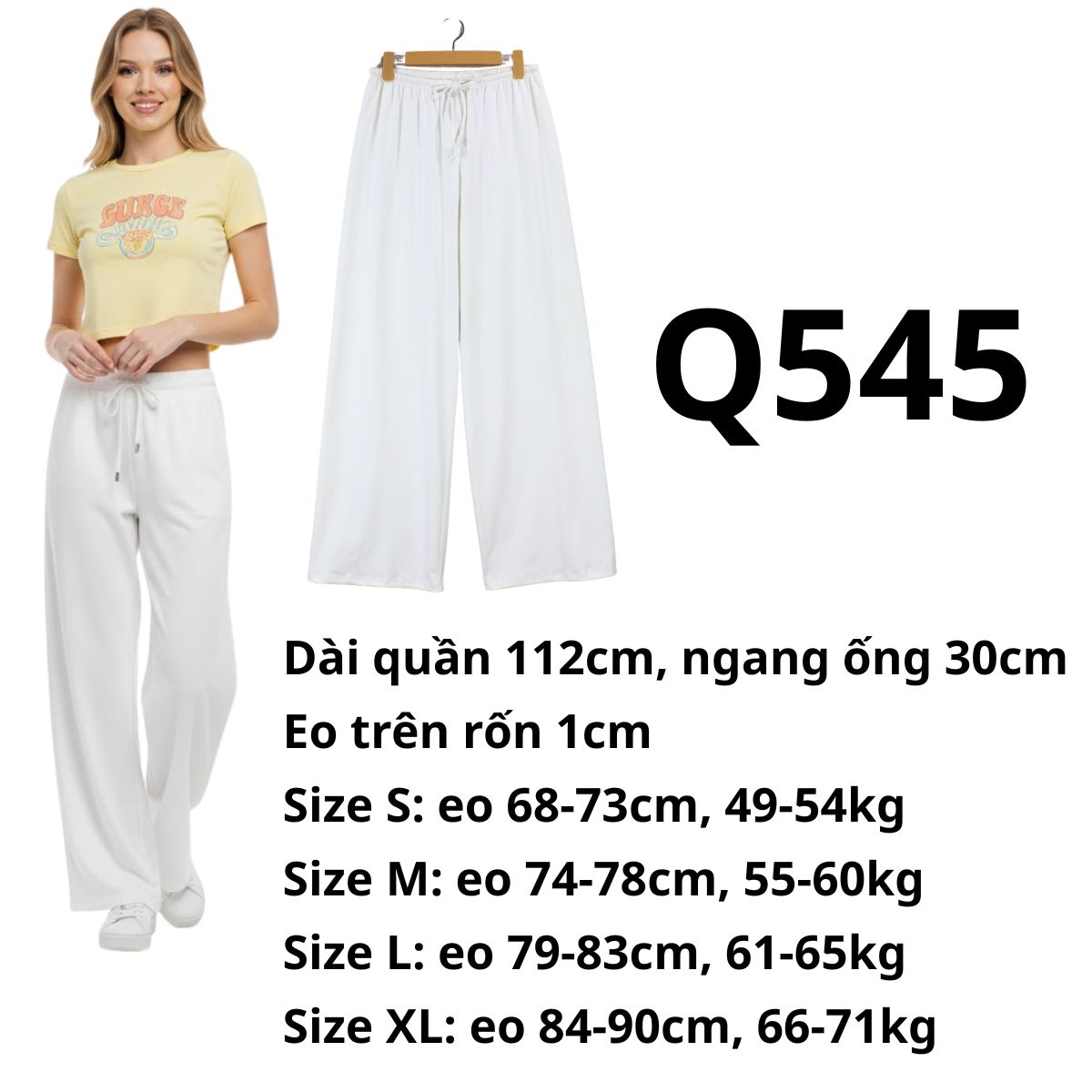 Q545 - QUẦN THUN TRẮNG