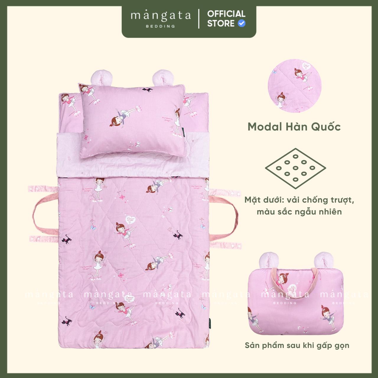 Mẫu Công chúa mèo - Bộ chăn gối gấp gọn đi học