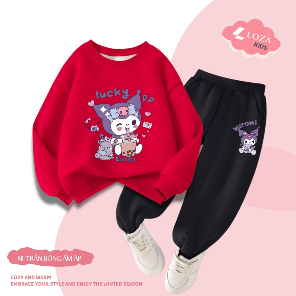 Bộ nỉ bé gái in hìnhKuromi - Loza Kids BI231_thumbnail_2