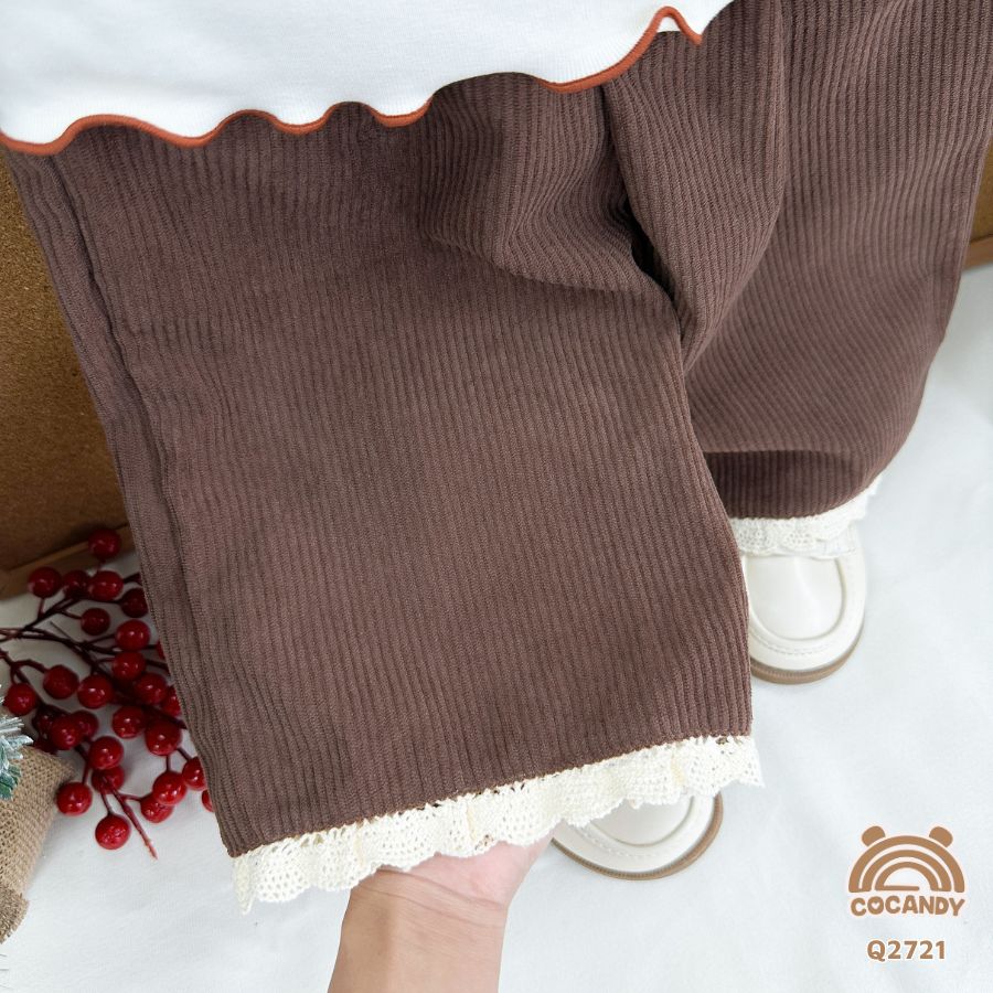 Quần dài nhung NÂU phối gấu bèo TRẮNG_thumbnail_4