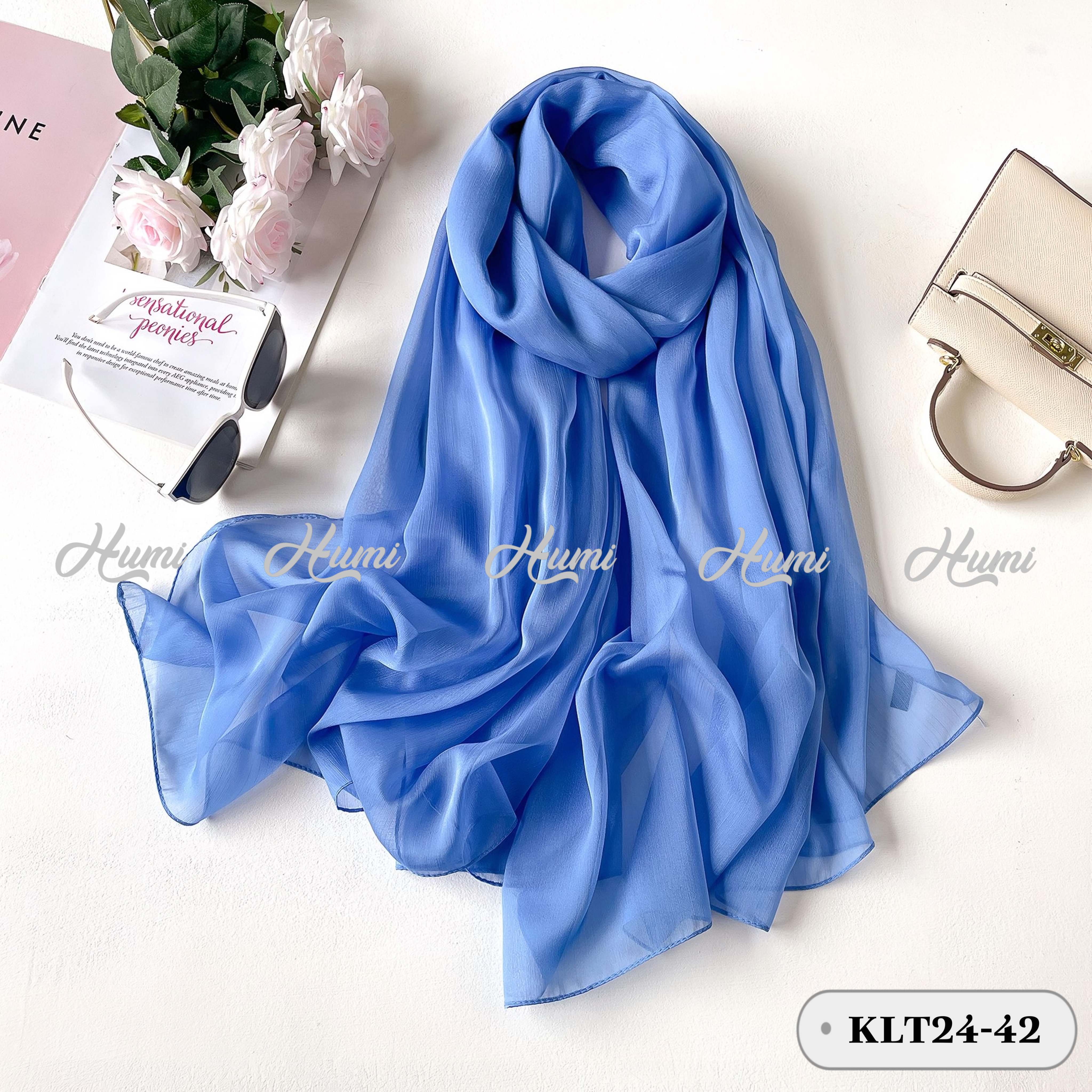 KHĂN TẰM GÂN TRƠN (KLT24-42 Xanh Dương)