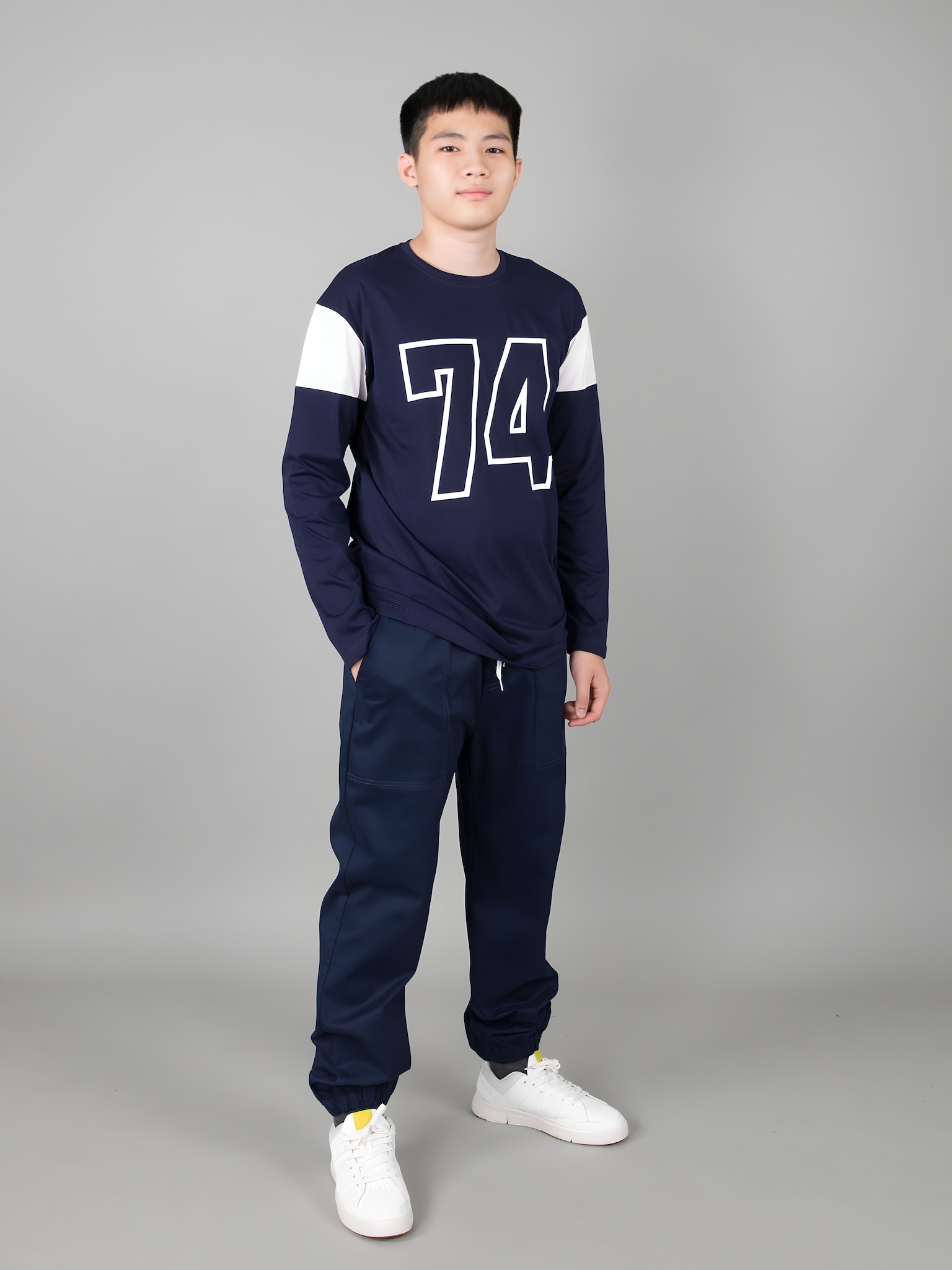 Áo phông xanh đen phối trắng số 74_thumbnail_2