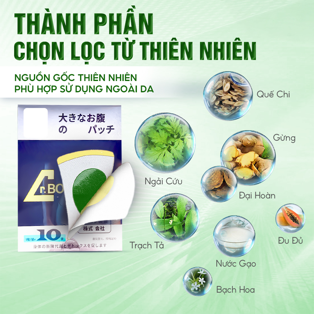 MIẾNG DÁN DR.BODY [10 Miếng/Hộp] - CHĂM SÓC NHẸ NHÀNG, GIÚP LÀM ẤM, THÀNH PHẦN THẢO MỘC TỰ NHIÊN, TẬN HƯỞNG CẢM GIÁC THOẢI MÁI MỖI NGÀY