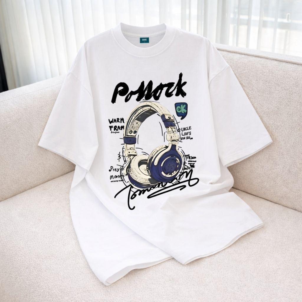 Áo thun unisex UX30-1182 PONOCK hình tai nghe dáng oversized local brand WETEE_thumbnail_0