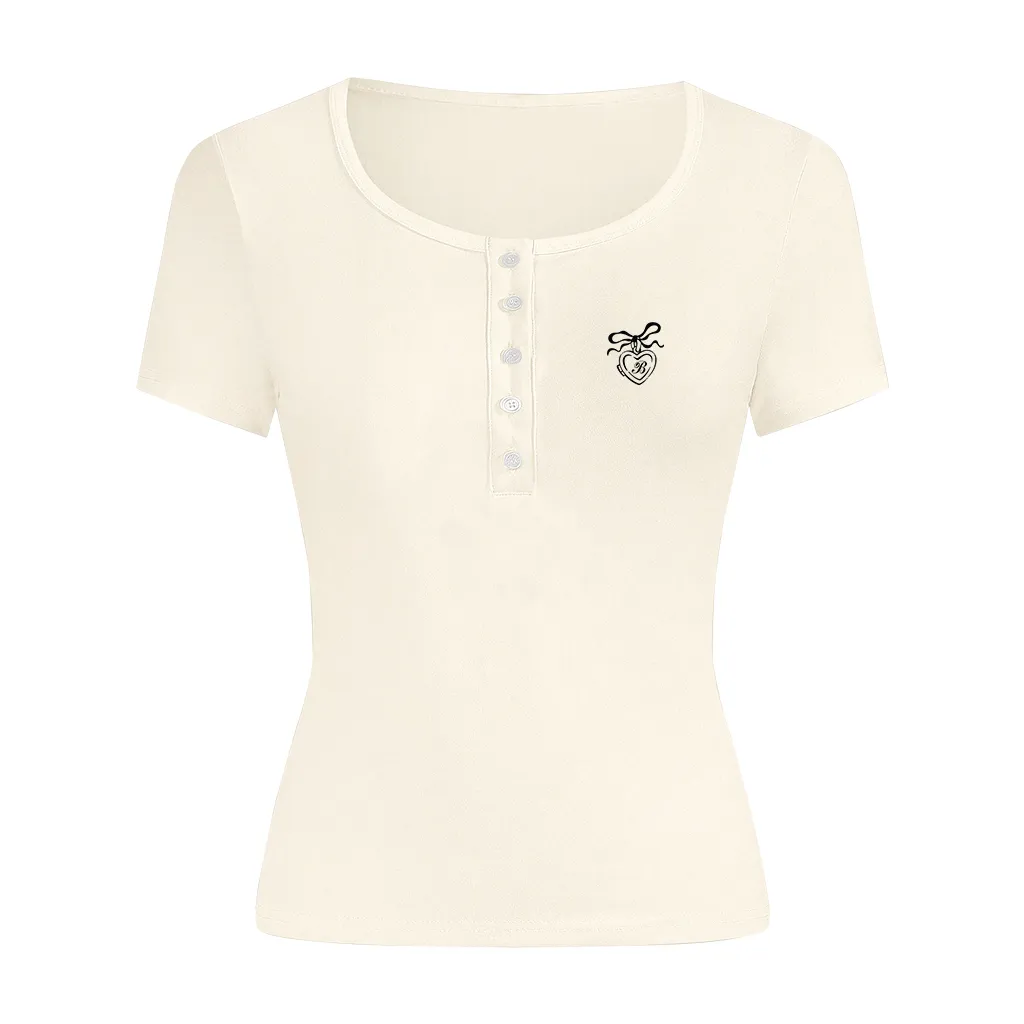 Áo thun ôm body Miucho vải visco thoáng mát tay ngắn cổ nút siêu hack dáng in artwork 2715_thumbnail_8