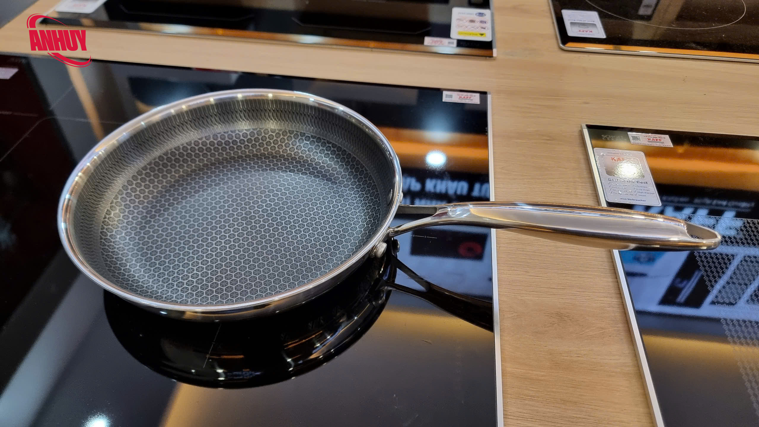 Chảo tổ ong chống dính 245IOHC  dạng tay cầm đáy liền 3 lớp Inox Sus304 vân chống trượt_thumbnail_6