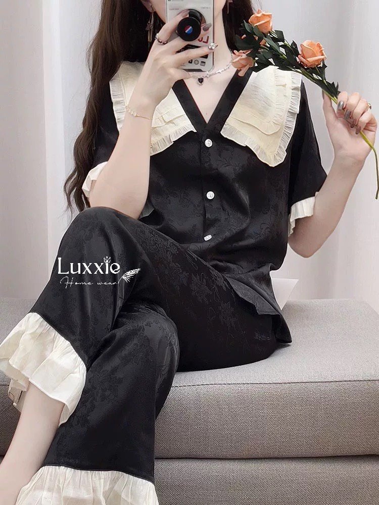 N47B Pyjama đen cộc tay cổ tiểu thư_thumbnail_3
