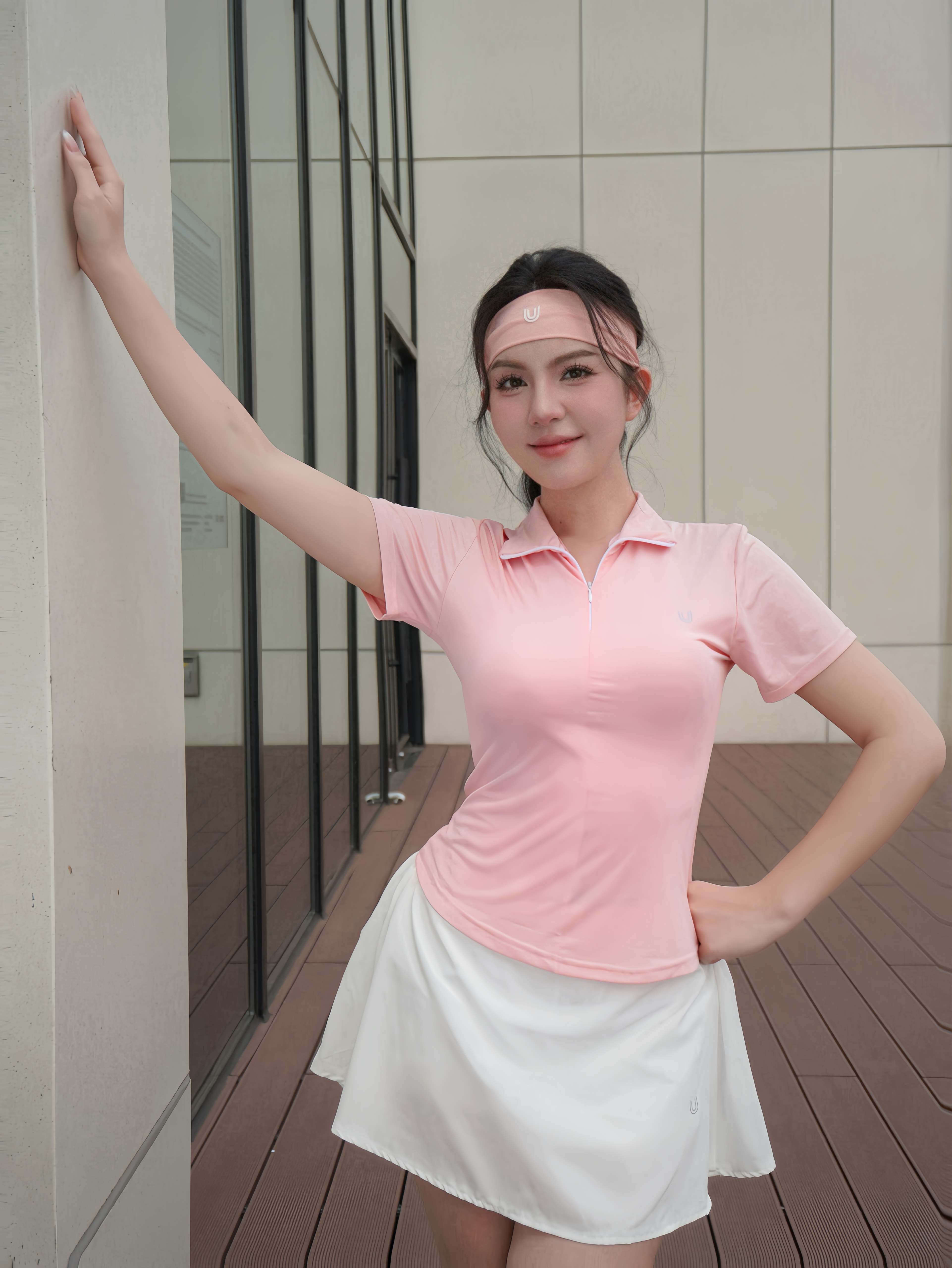 Áo polo Lia Top Hồng pastel mix chân váy Lina Trắng_thumbnail_1
