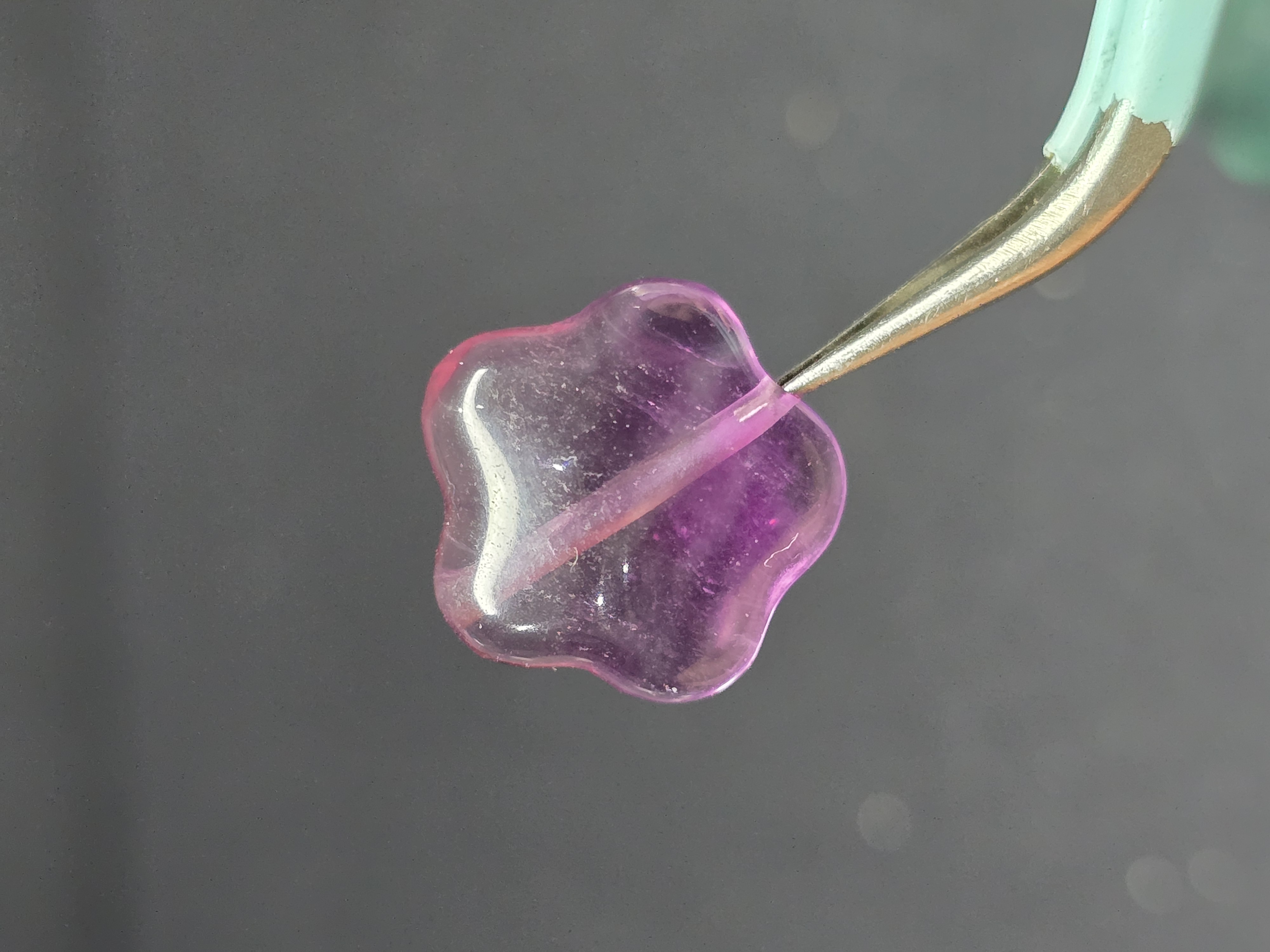 Charm Hạt Lẻ Đá Rainbow Fluorite (Đã Xỏ Lỗ - Bán Lẻ 1 Viên)