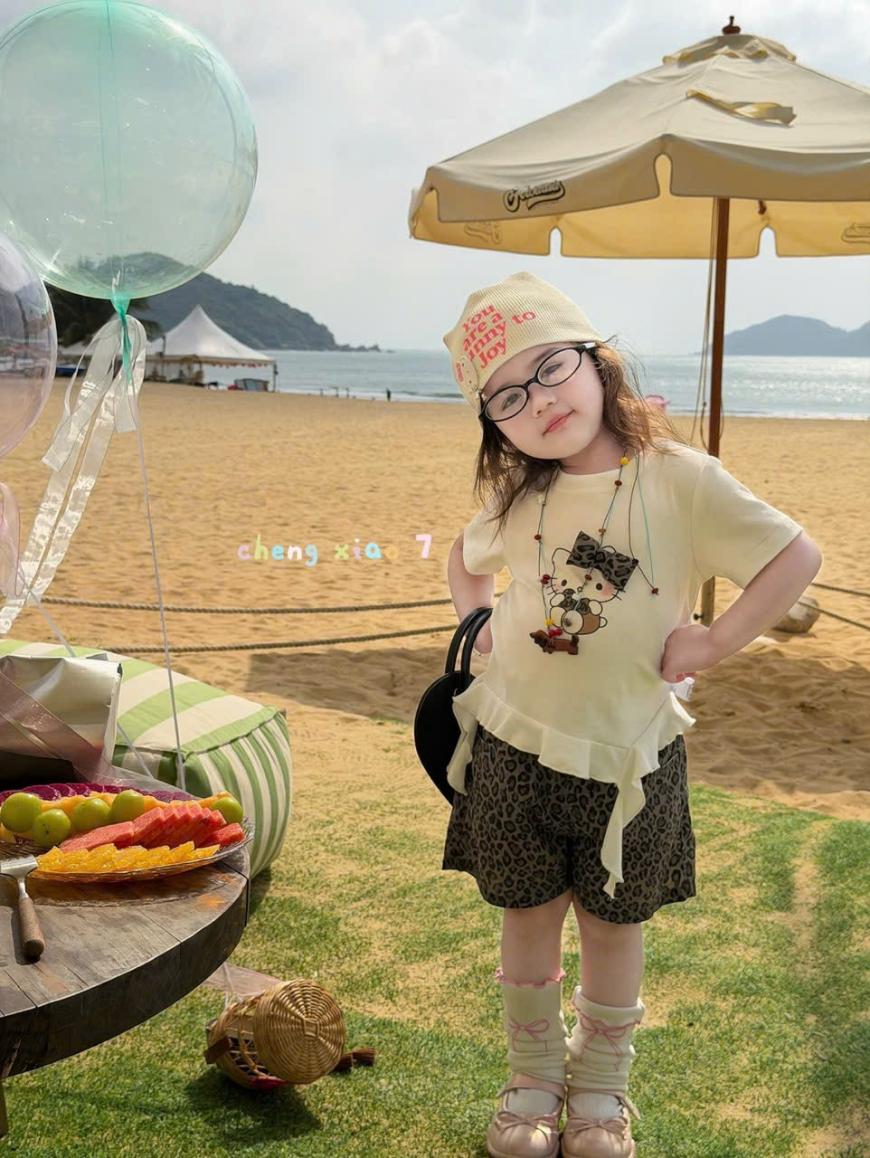 CX108 - Set bé gái áo bèo phối quần short họa tiết da báo phong cách cá tính hãng CX7