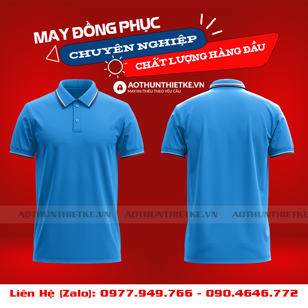 Áo Đồng Phục Polo 2 Sọc Xanh Ya_thumbnail_0