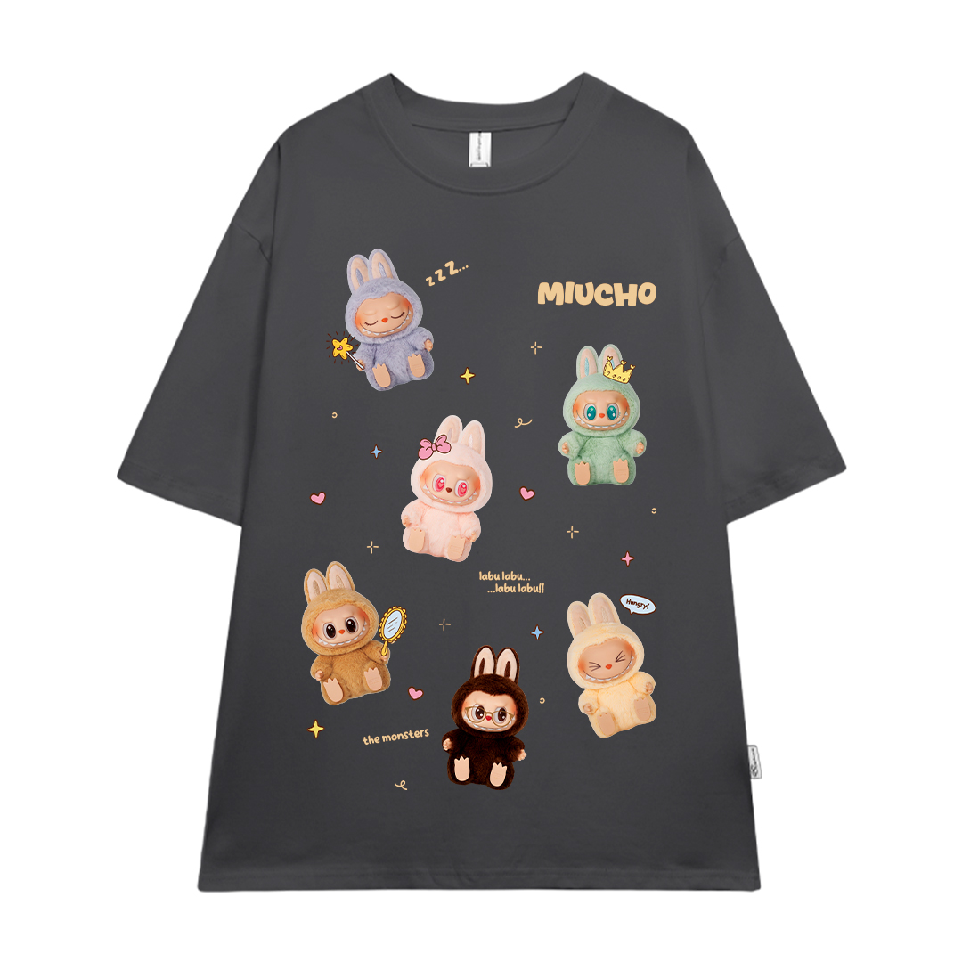 Áo thun labubu form rộng nhiều màu ATD1397 Miucho tay ngắn cổ tròn in mix_thumbnail_13