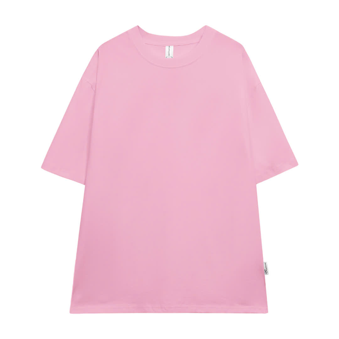 Áo thun trơn form rộng ATT01 Miucho vải cotton cổ tròn in basic Top Trắng