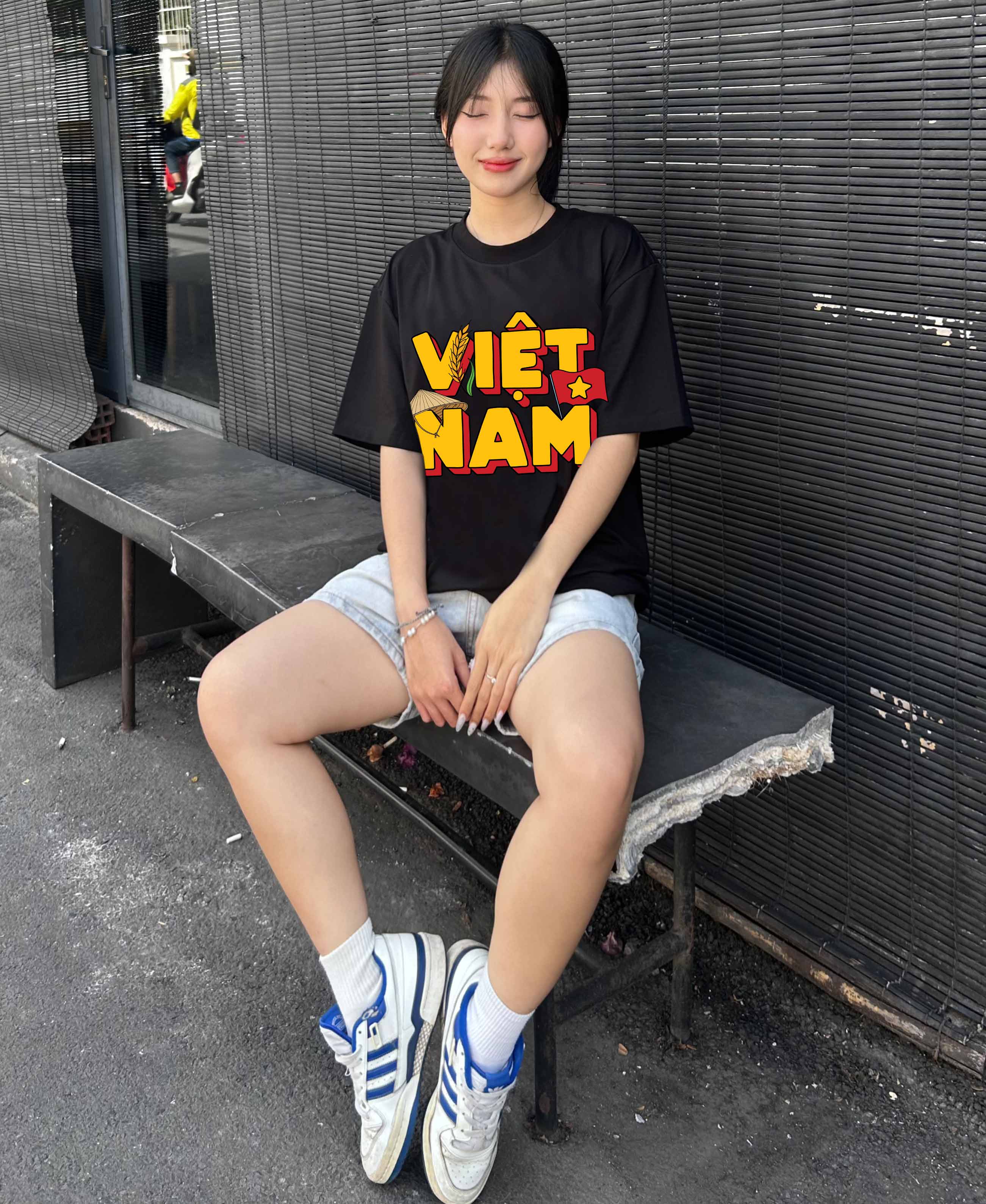 Áo thun Việt Nam tôi yêu form rộng 2118 Miucho cổ tròn vải cotton 4c 220gsm thoáng mát in mix_thumbnail_6